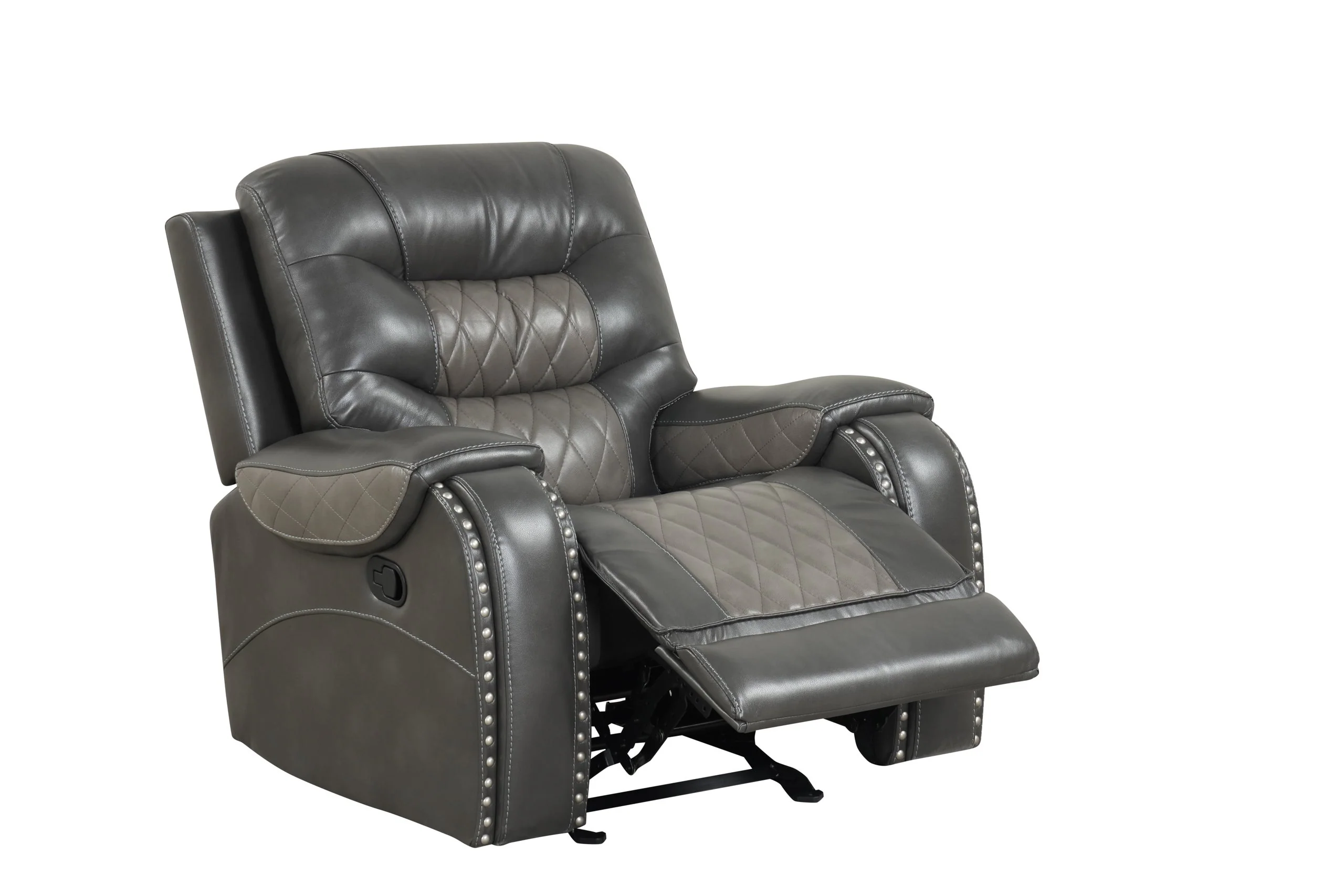 Ashley Gray Two-Tone 3-Piece Reclining Living Room Set - Image 5
