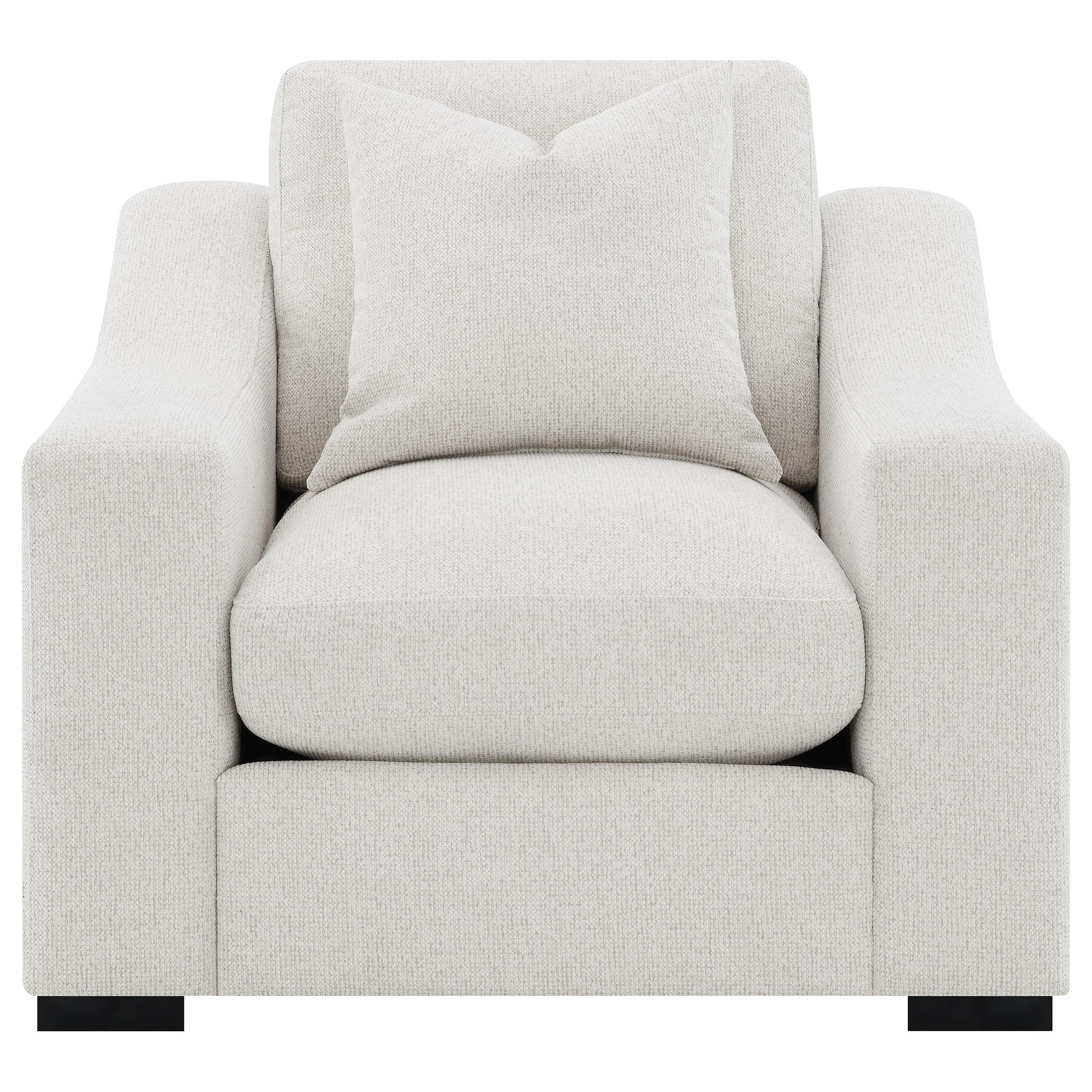 Ashlyn Sand Fabric Upholstered Track Arm Accent Chair - Image 2
