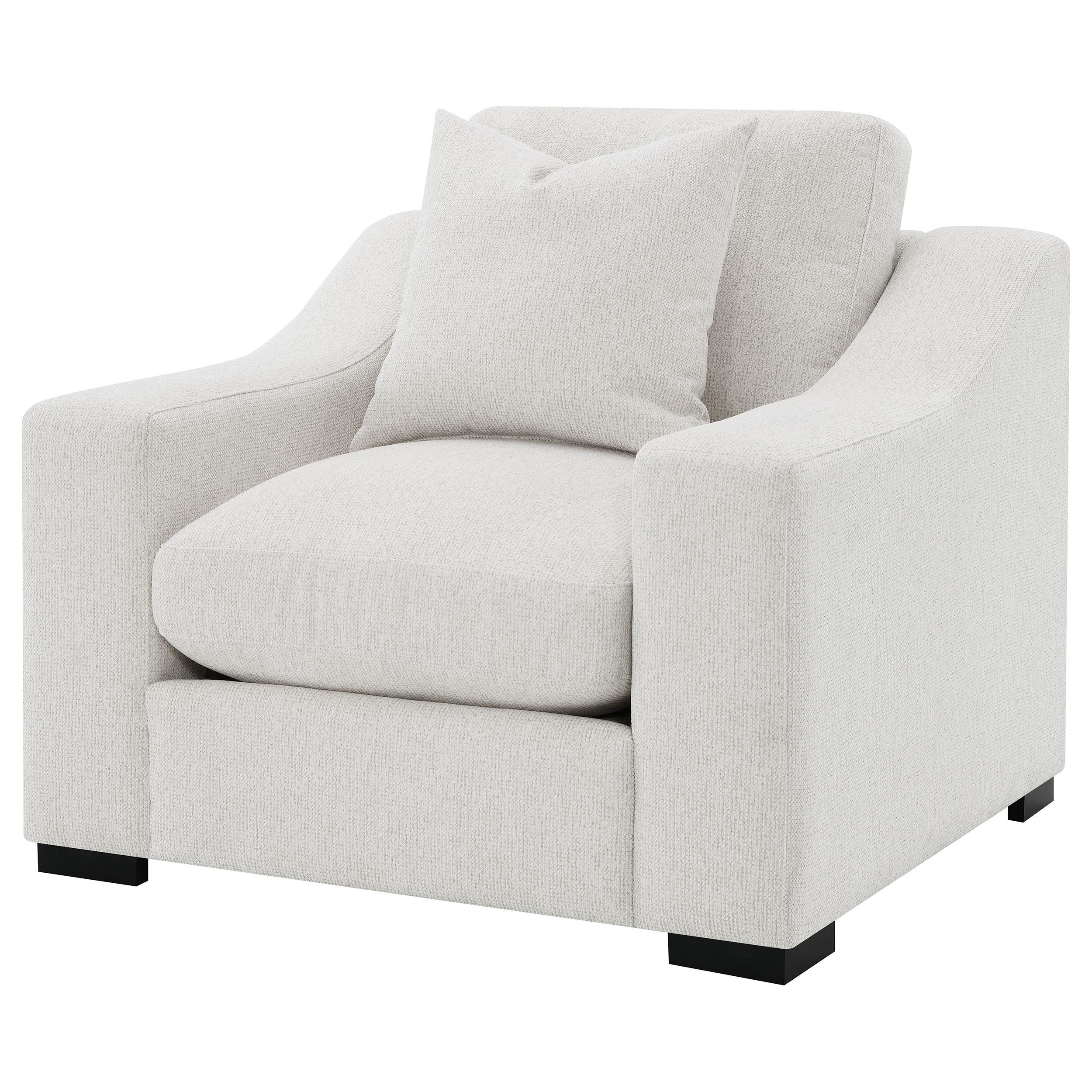 Ashlyn Sand Fabric Upholstered Track Arm Accent Chair - Image 3