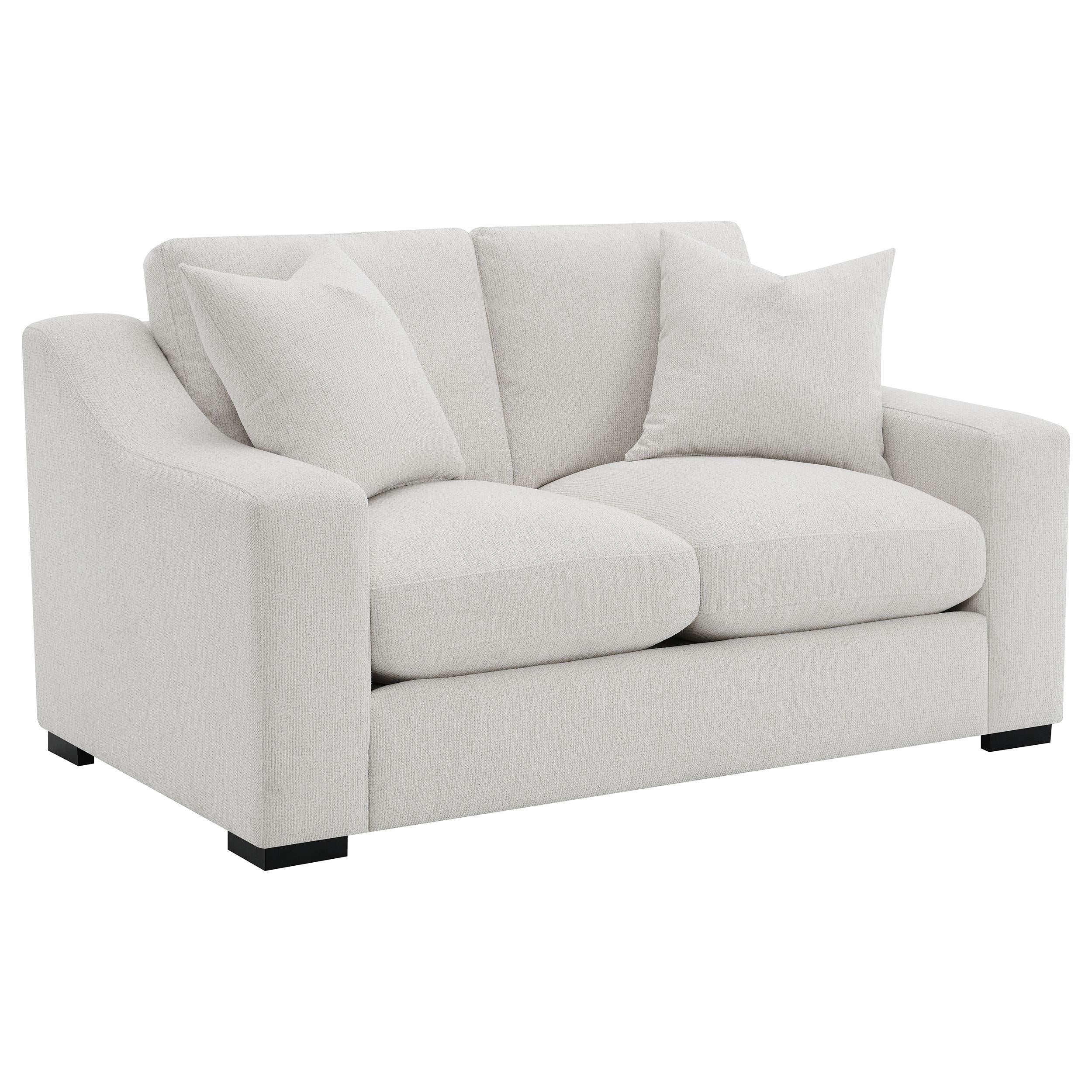 Ashlyn Sand Fabric Upholstered Track Arm Loveseat