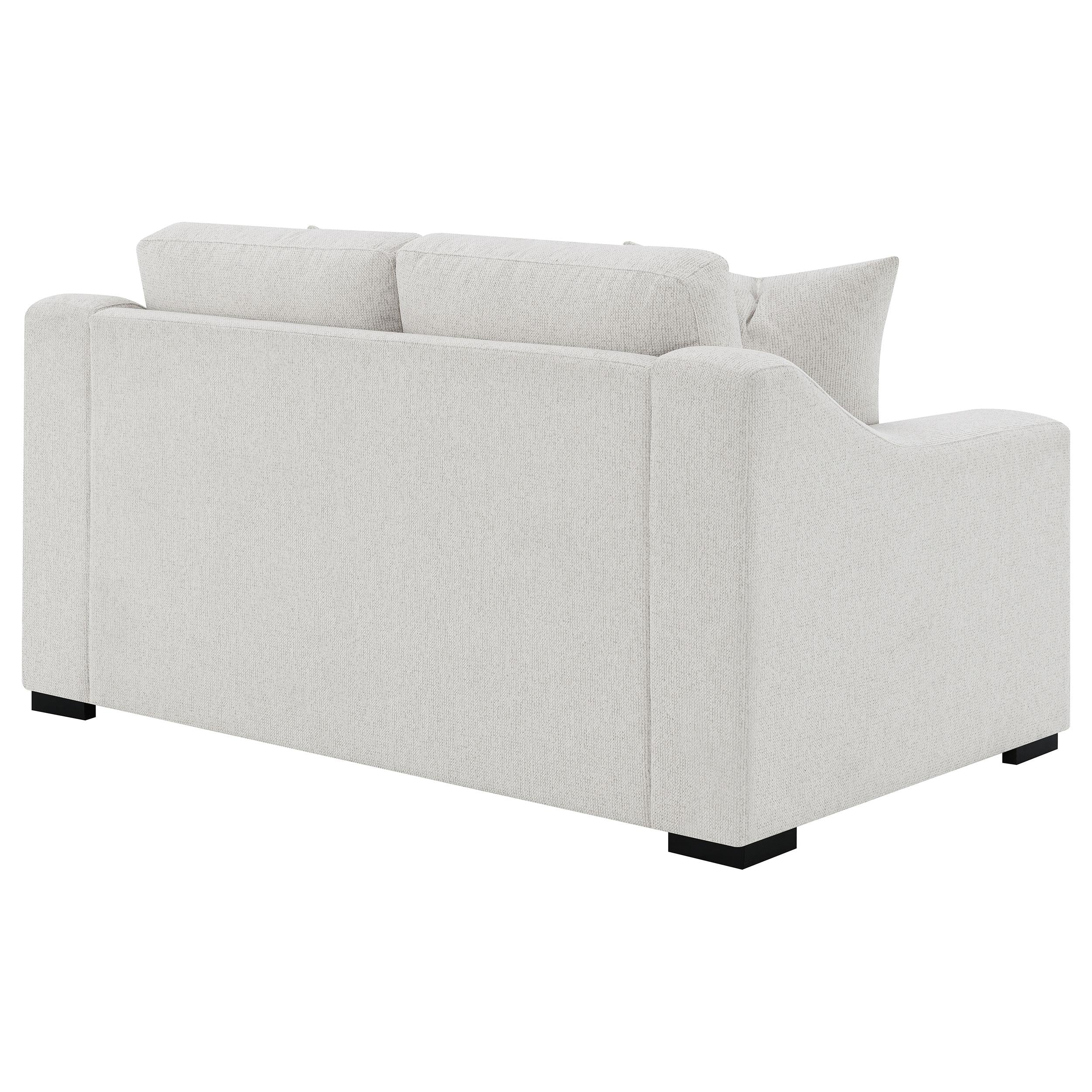 Ashlyn Sand Fabric Upholstered Track Arm Loveseat - Image 6