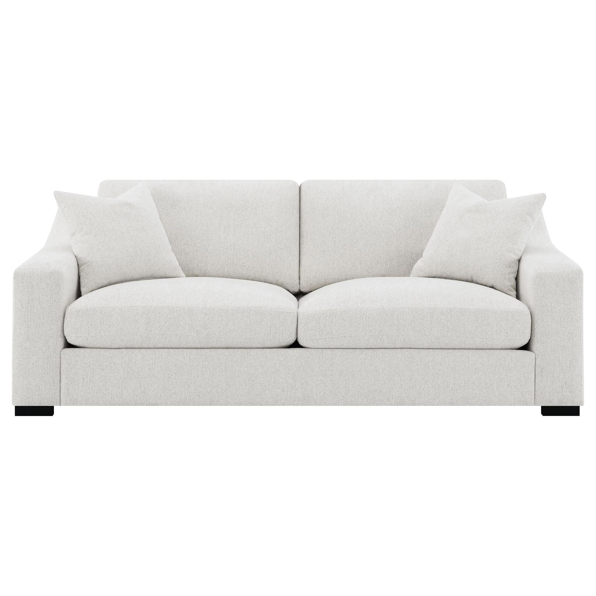 Ashlyn Sand Fabric Upholstered Track Arm Sofa