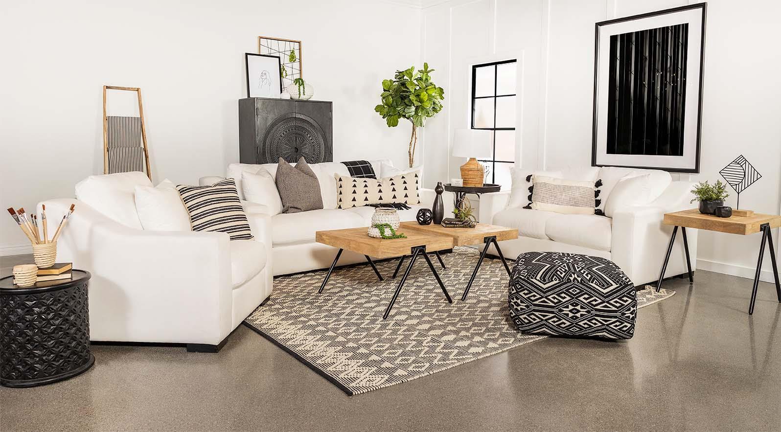 Ashlyn Upholstered Sloped Arm Sofa White - Image 4