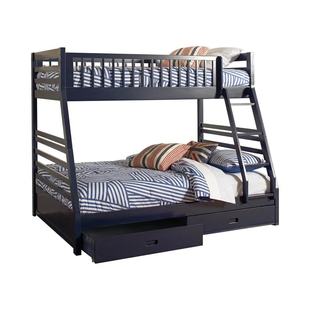 Ashton Navy Blue Twin over Full 2-Drawer Bunk Bed - Image 2