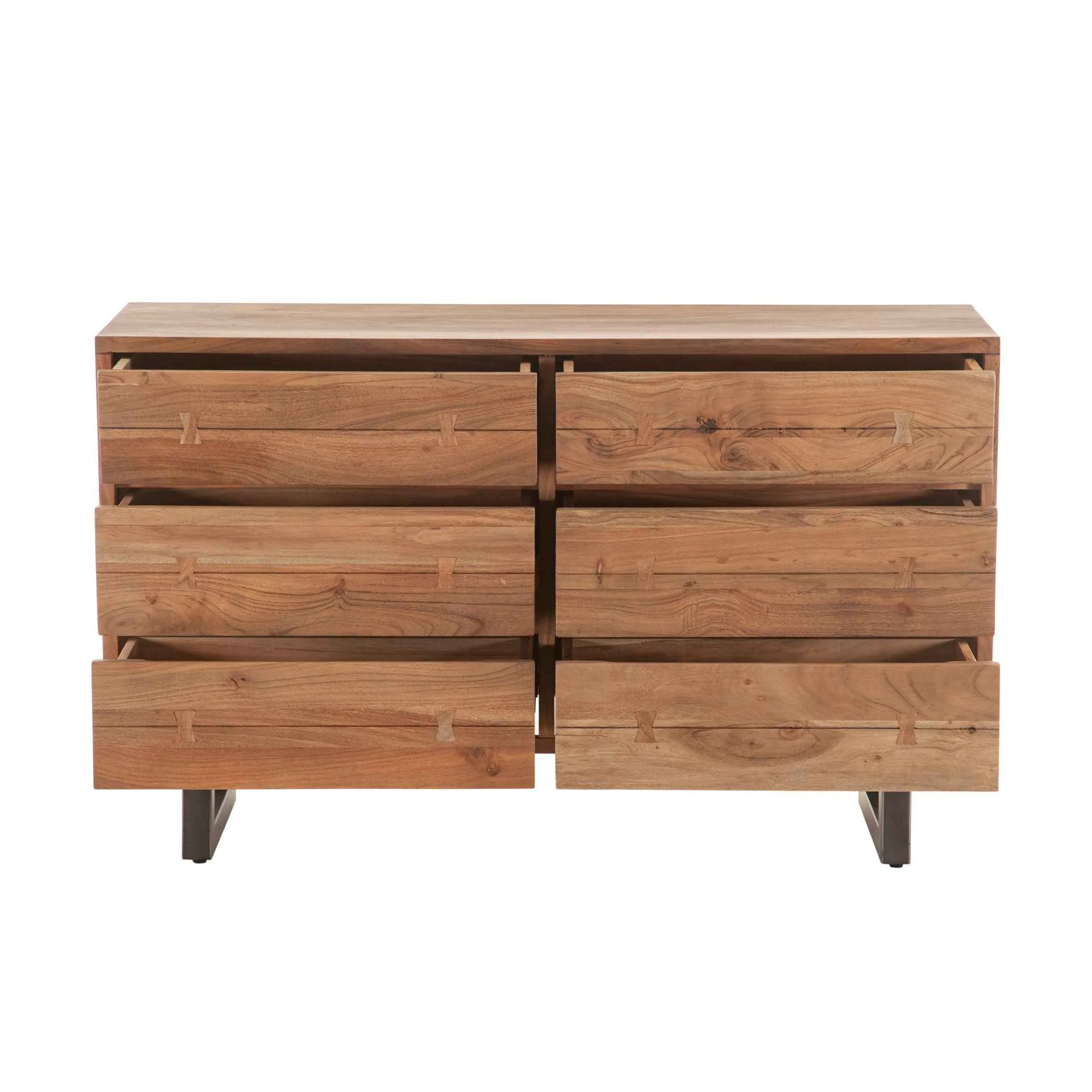 Aspen 58" Six Drawer Dresser in Smoked Acacia - Image 4