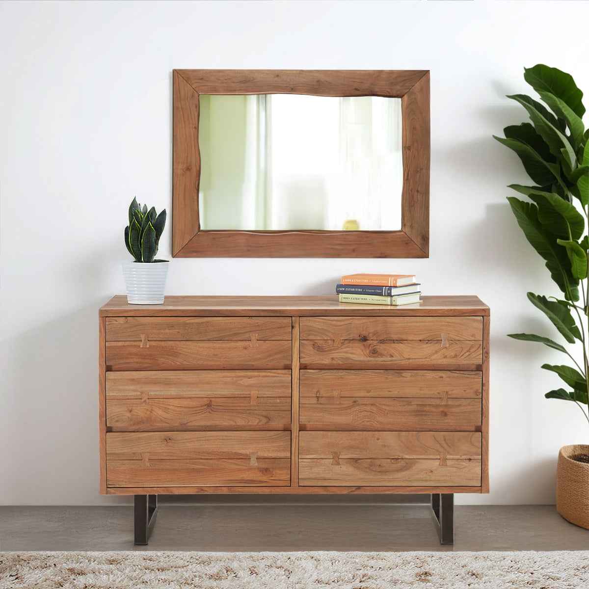 Aspen 58" Six Drawer Dresser in Walnut