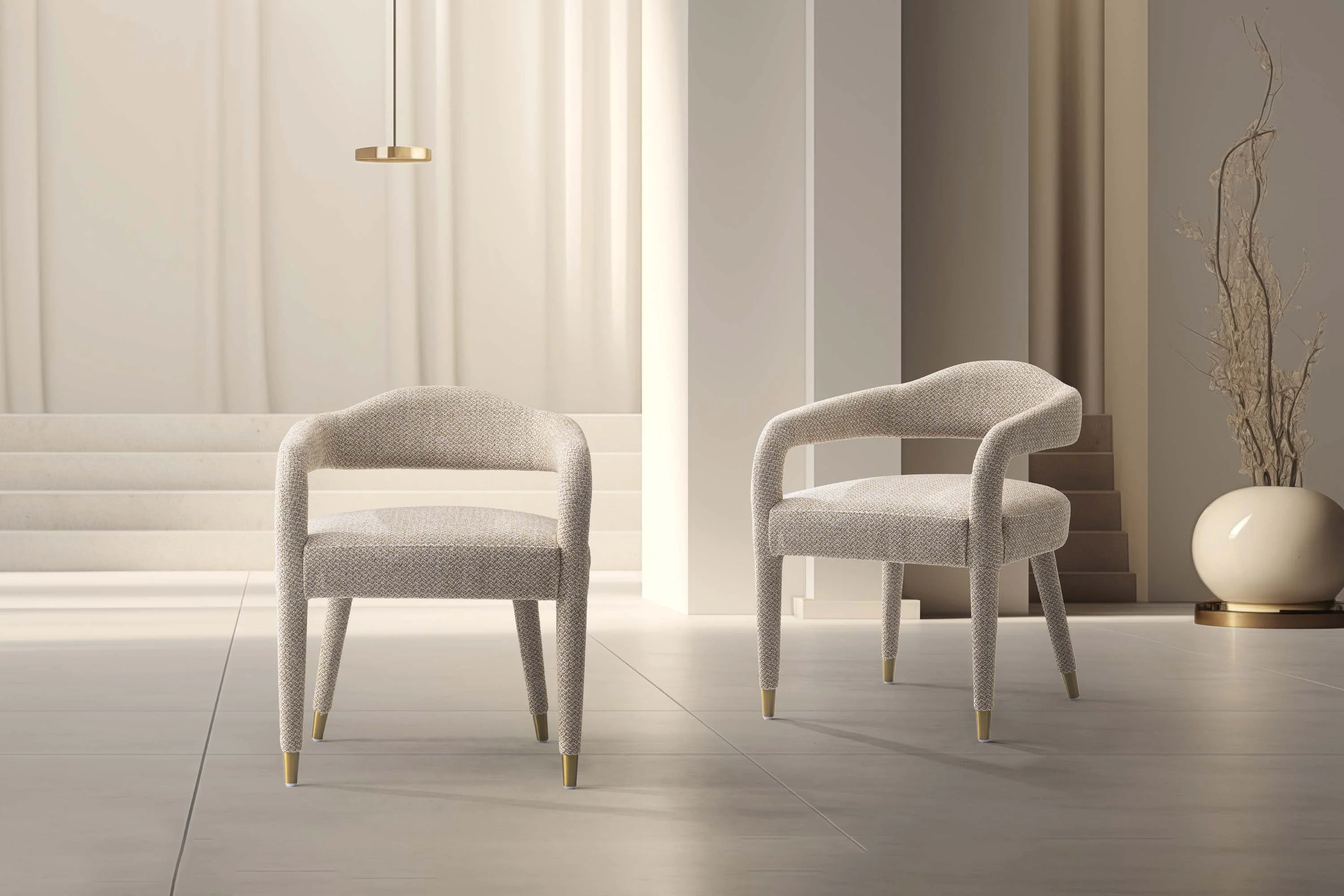 Aspen Dining Armchairs in Gold Dust (set of 2) - Image 2