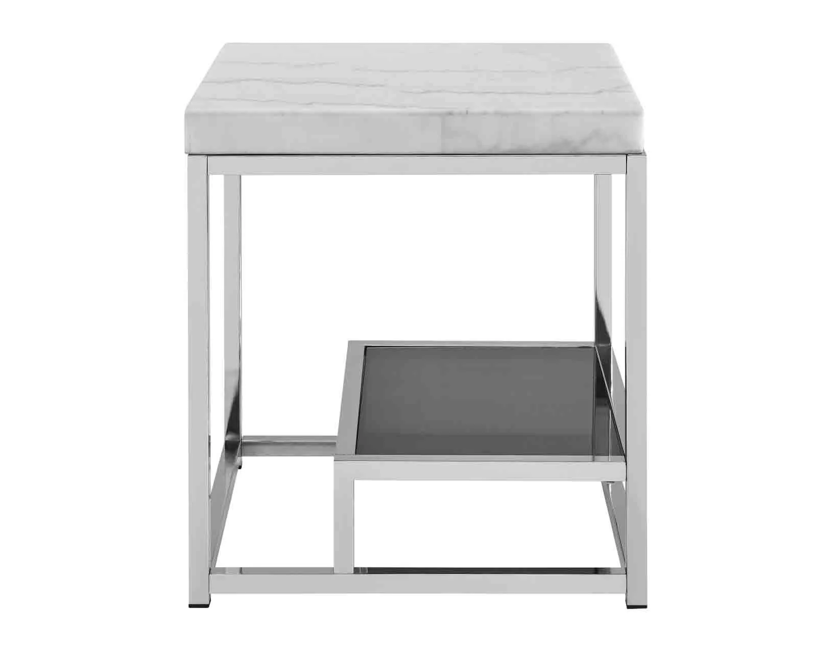 Aston White Marble End Table - Image 5