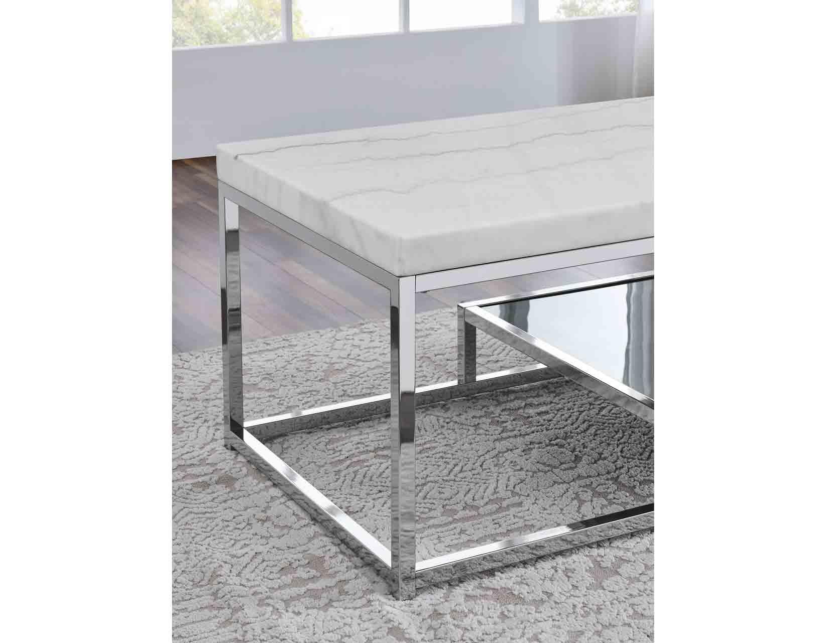 Aston White Marble End Table - Image 8