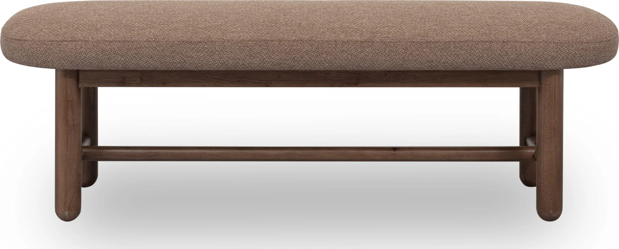 Astor Wheat Bread/Claystone Oval Upholstered Bench - Image 2