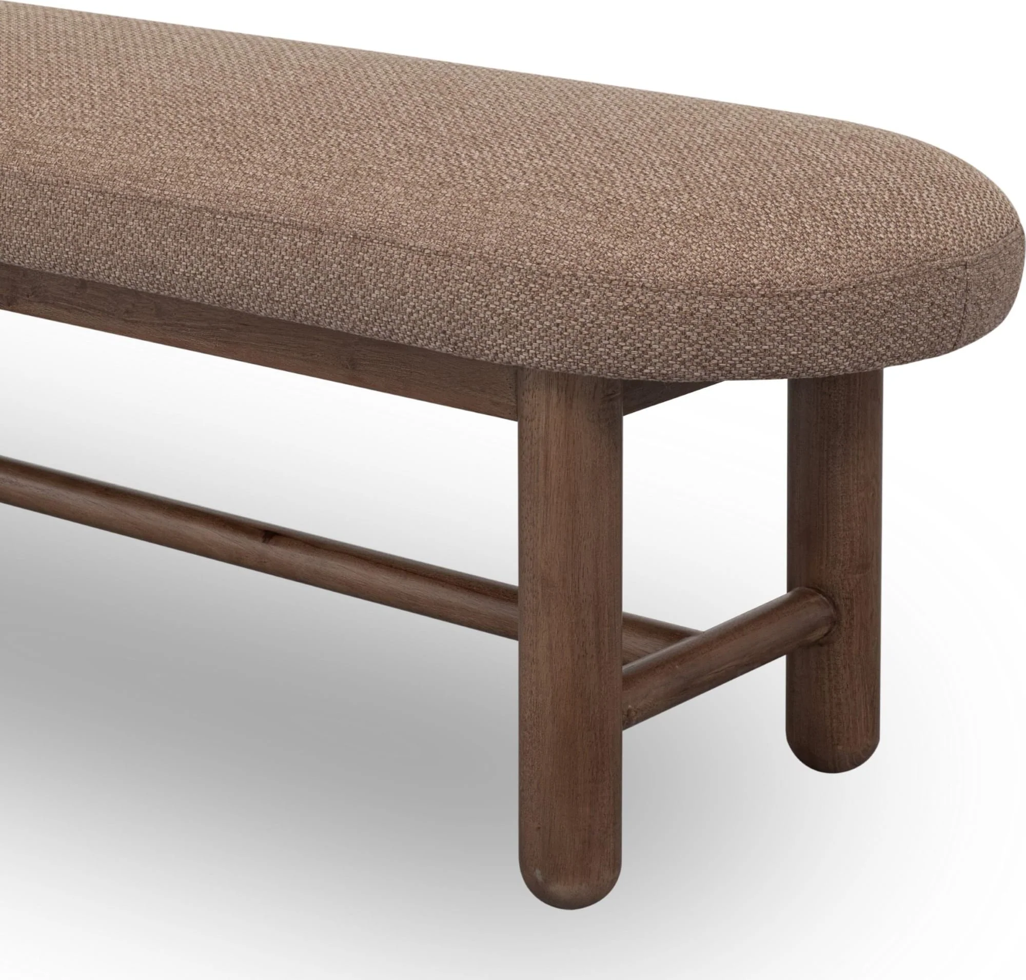 Astor Wheat Bread/Claystone Oval Upholstered Bench - Image 6