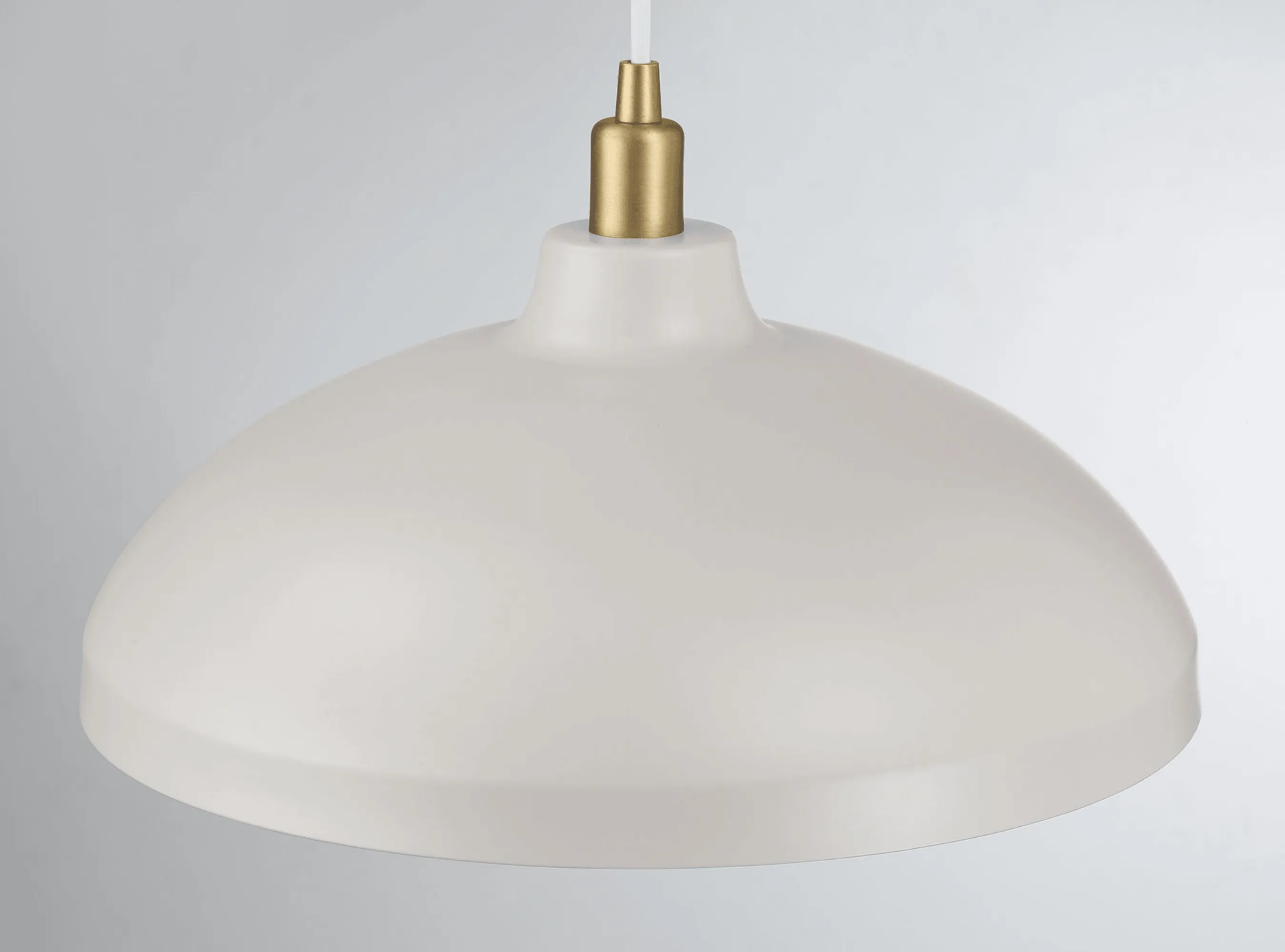 Astral Single Light White Pendant Lamp with Golder Brass Finish for Entrance Kitchen Island 14"D × 8"H - Image 2