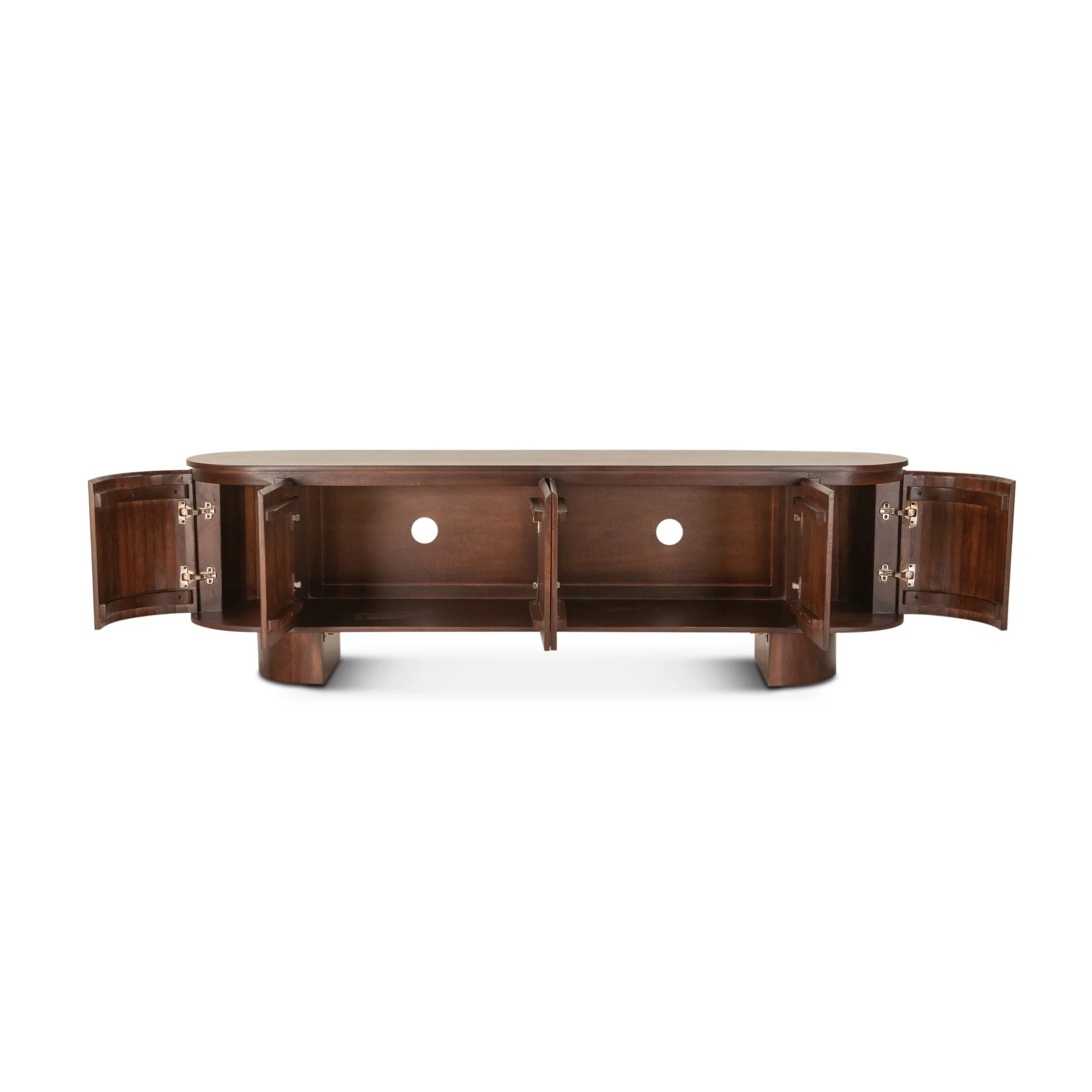 Athena 79" Media Cabinet in Aged Mahogany - Image 5