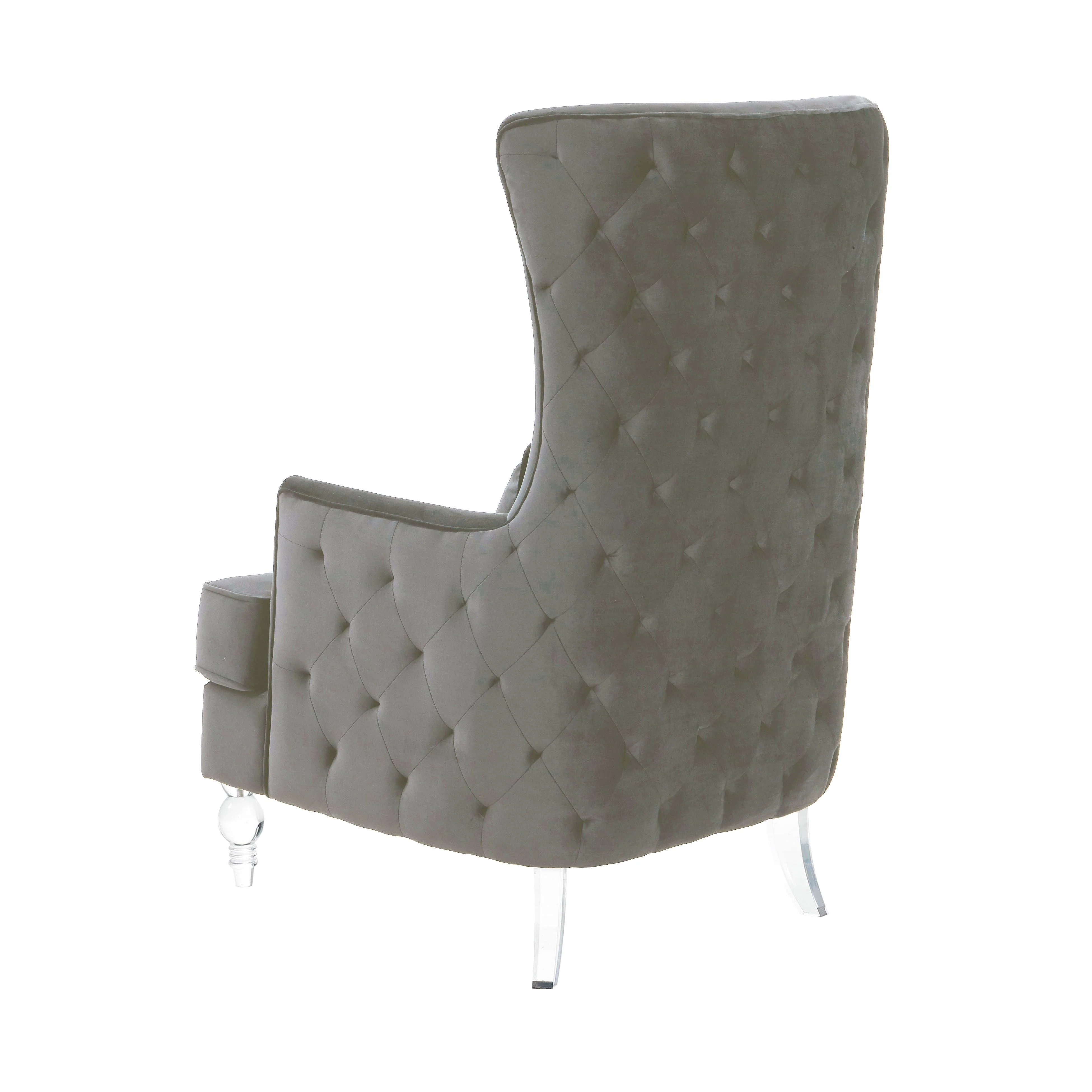 Aubree Velvet Chair with Acrylic Legs - Image 3