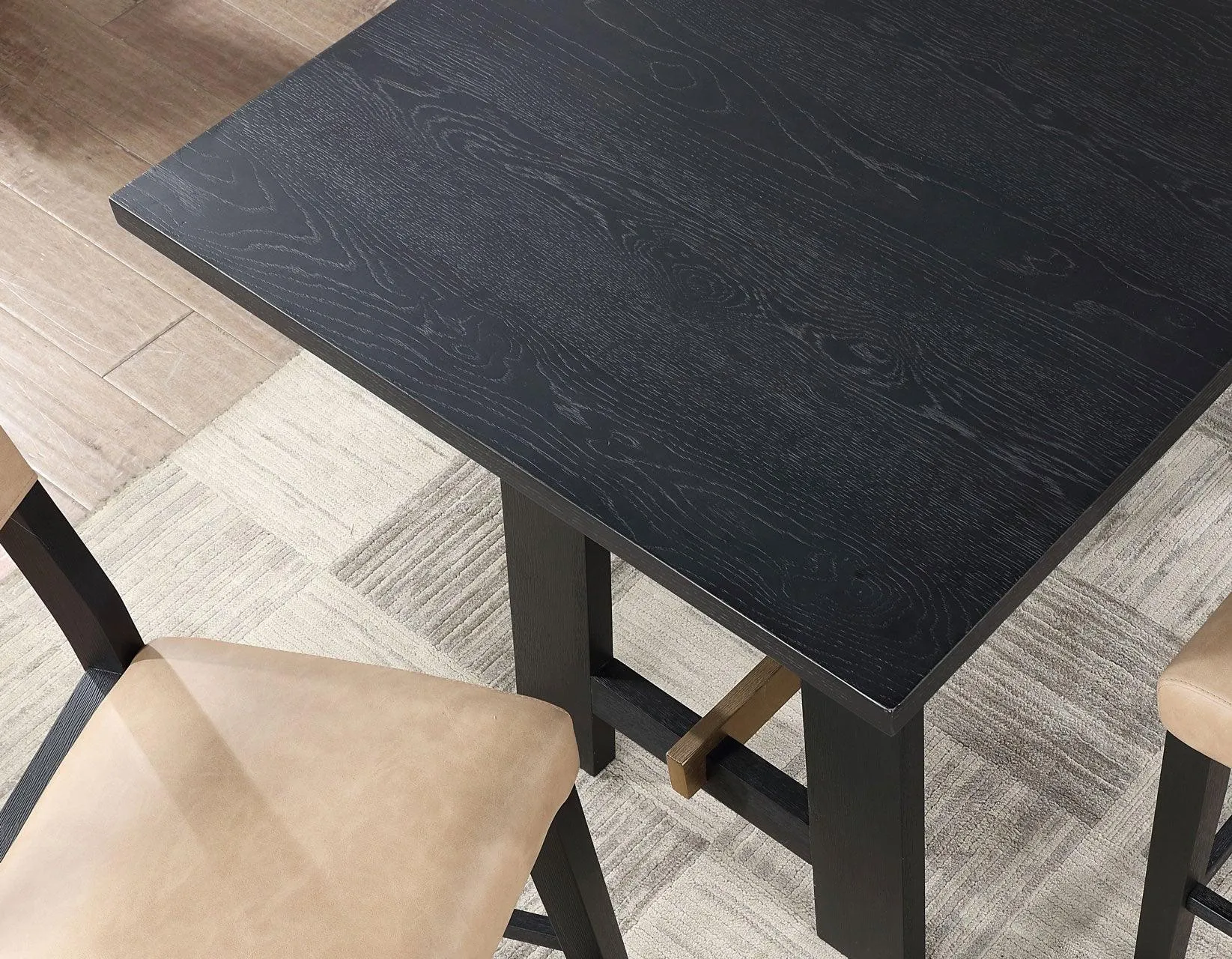 Aubrey 24″ Black Counter Chair with Camel Vegan Leather - Image 12