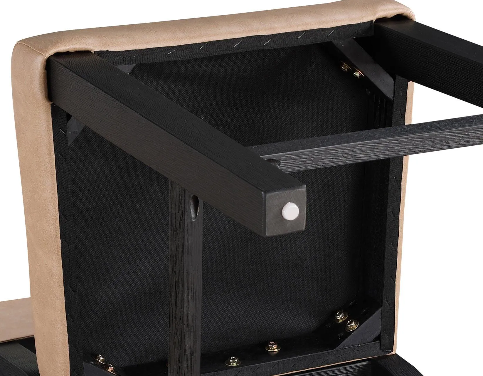 Aubrey 24″ Black Counter Chair with Camel Vegan Leather - Image 13