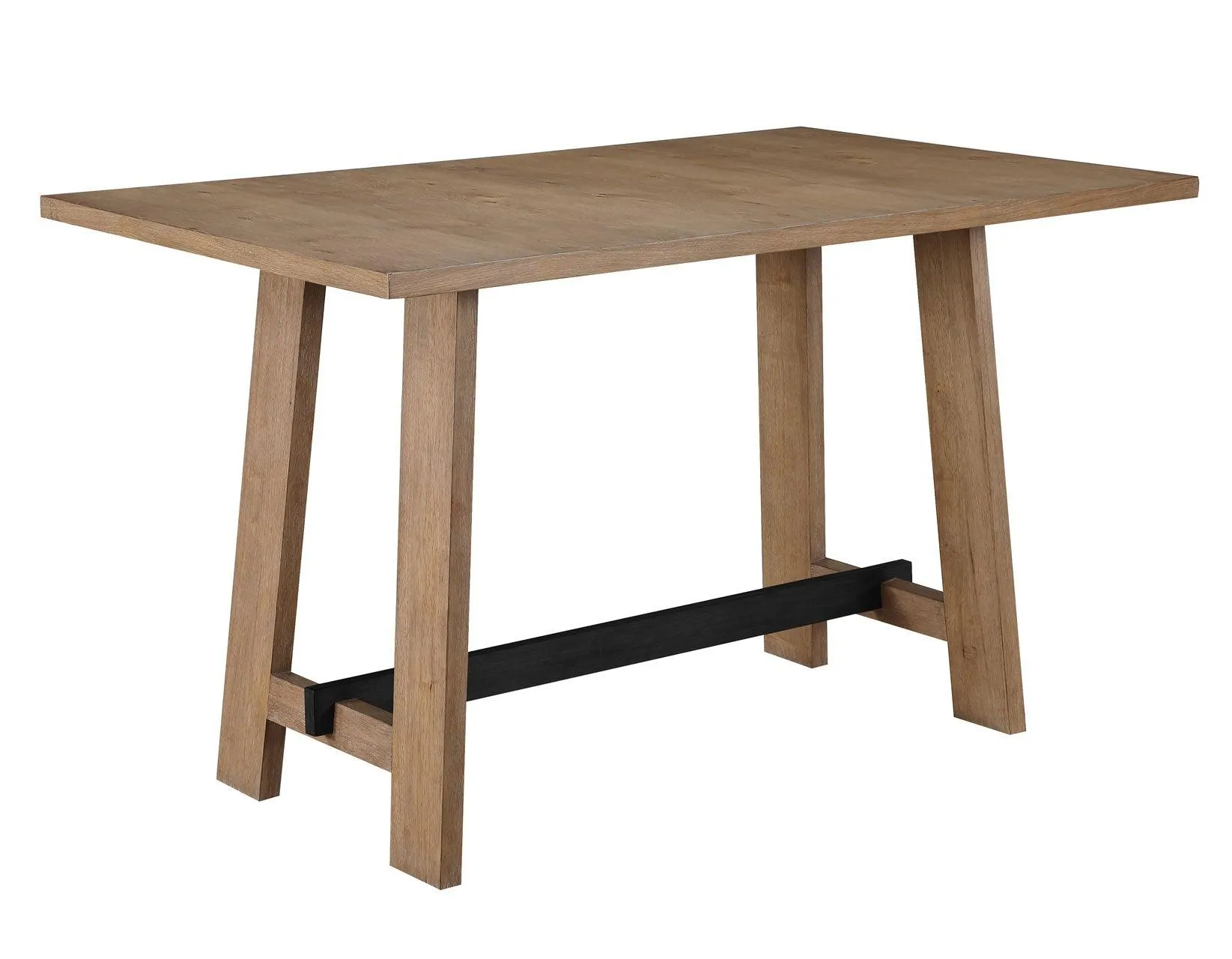Aubrey 59.5″ Drifwood Counter Table with Black Stretchers - Image 5