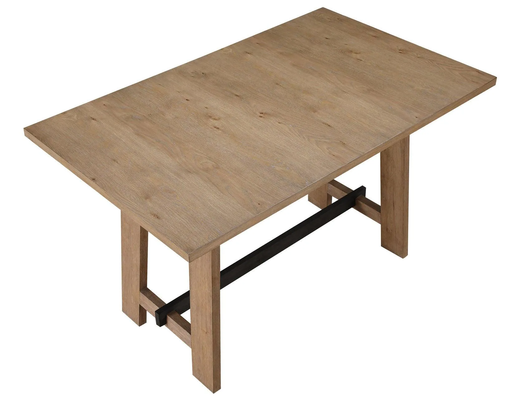 Aubrey 59.5″ Drifwood Counter Table with Black Stretchers - Image 6