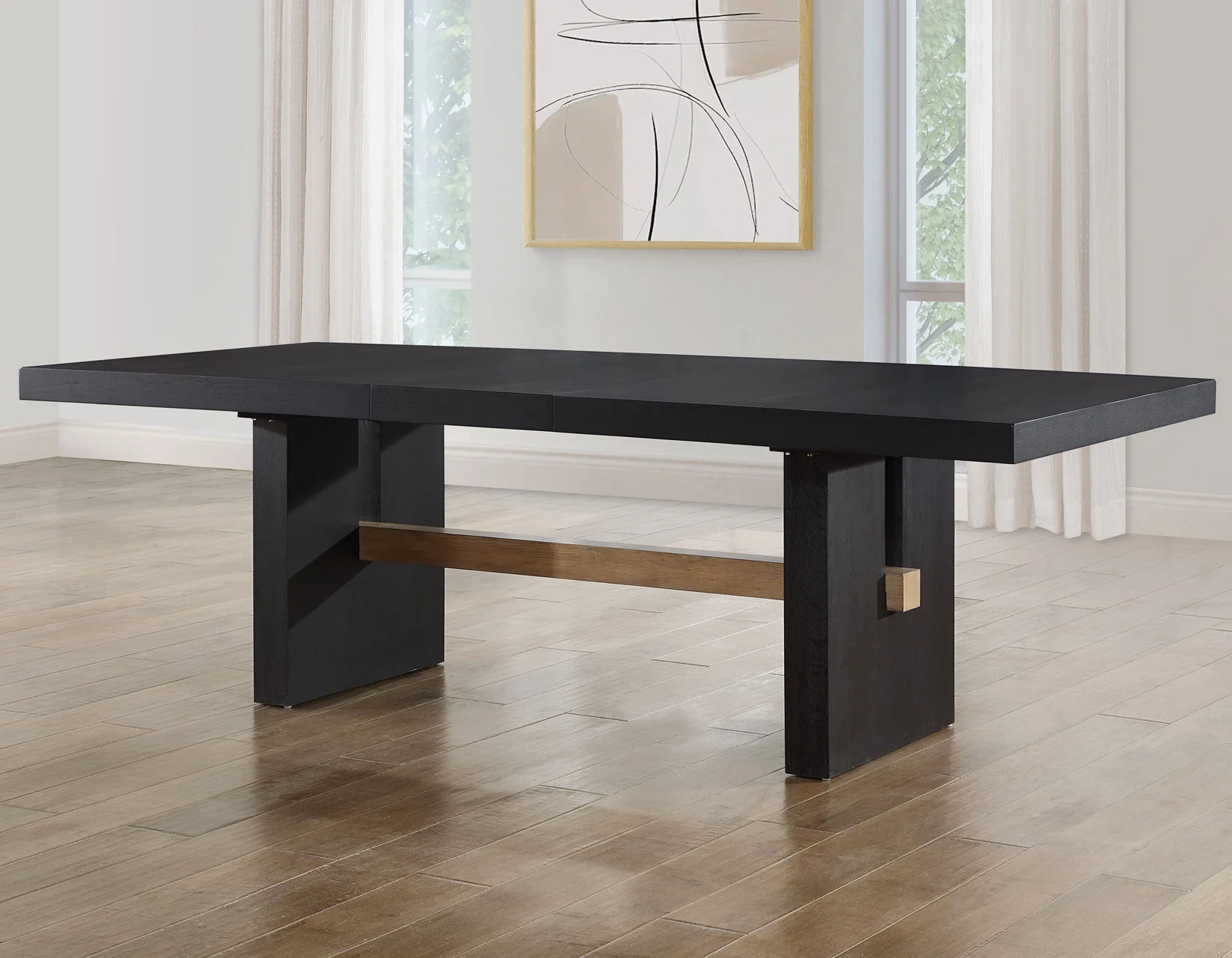 Aubrey 78-96″ Table w/18-inch Leaf, Black - Image 3