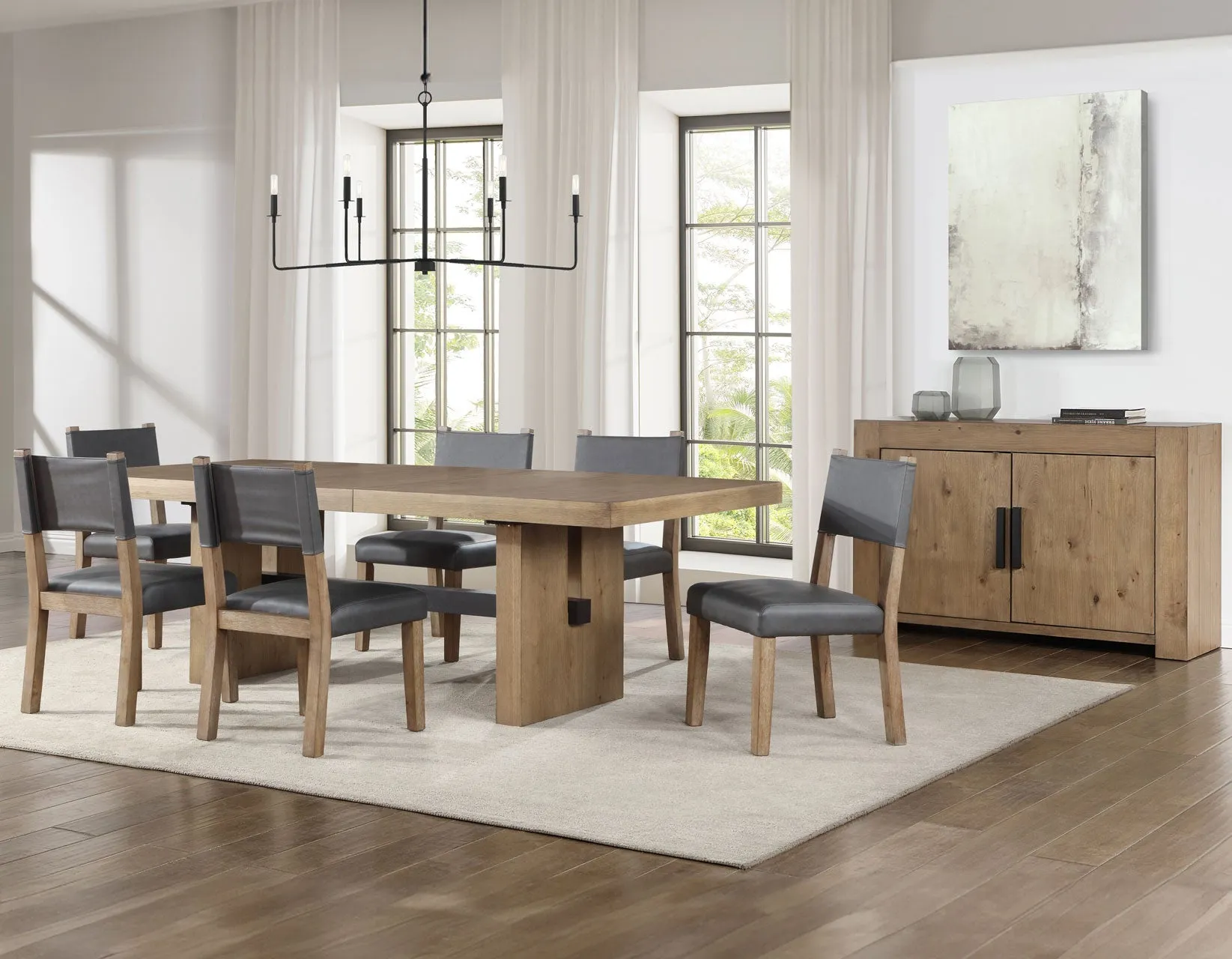 Aubrey 78-96″ Table w/18-inch Leaf, Waxed Driftwood - Image 11