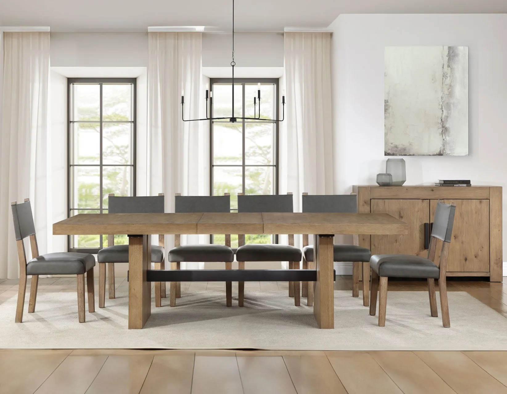 Aubrey 78-96″ Table w/18-inch Leaf, Waxed Driftwood - Image 12
