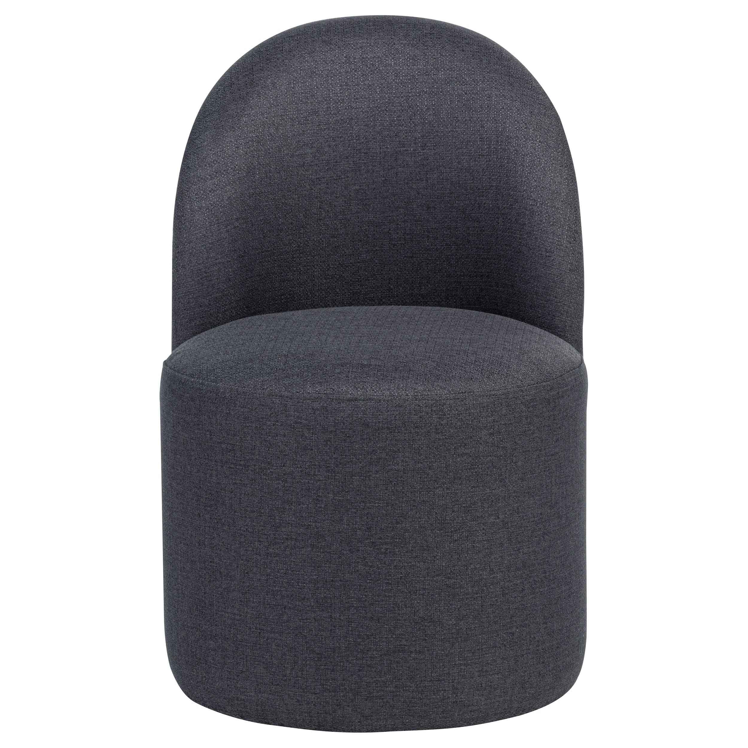 Aubrey Charcoal Upholstered Barrel Dining Side Chair (Set of 2) - Image 2