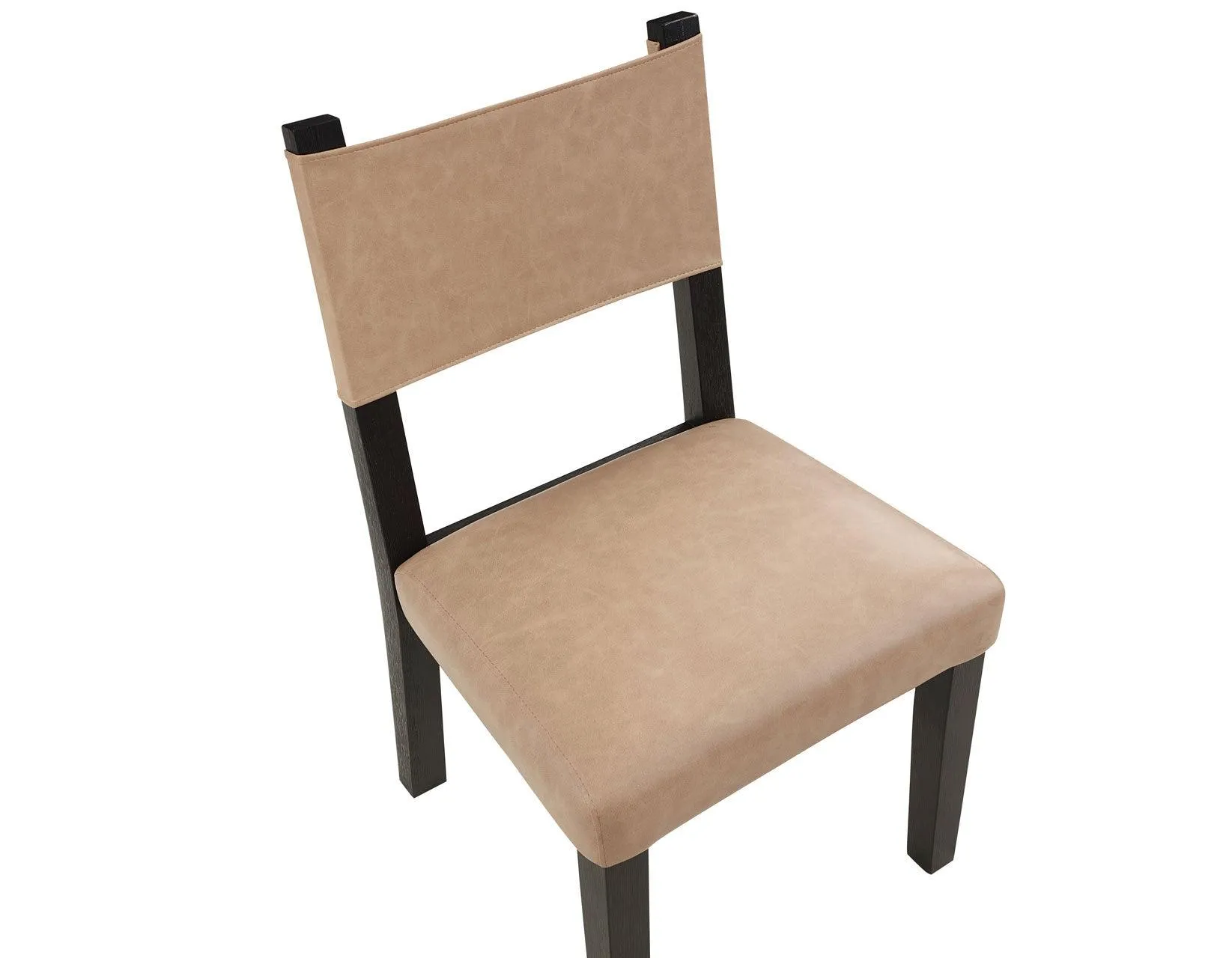 Aubrey Side Chair, Camel Vegan Leather  with Black wood finish - Image 6