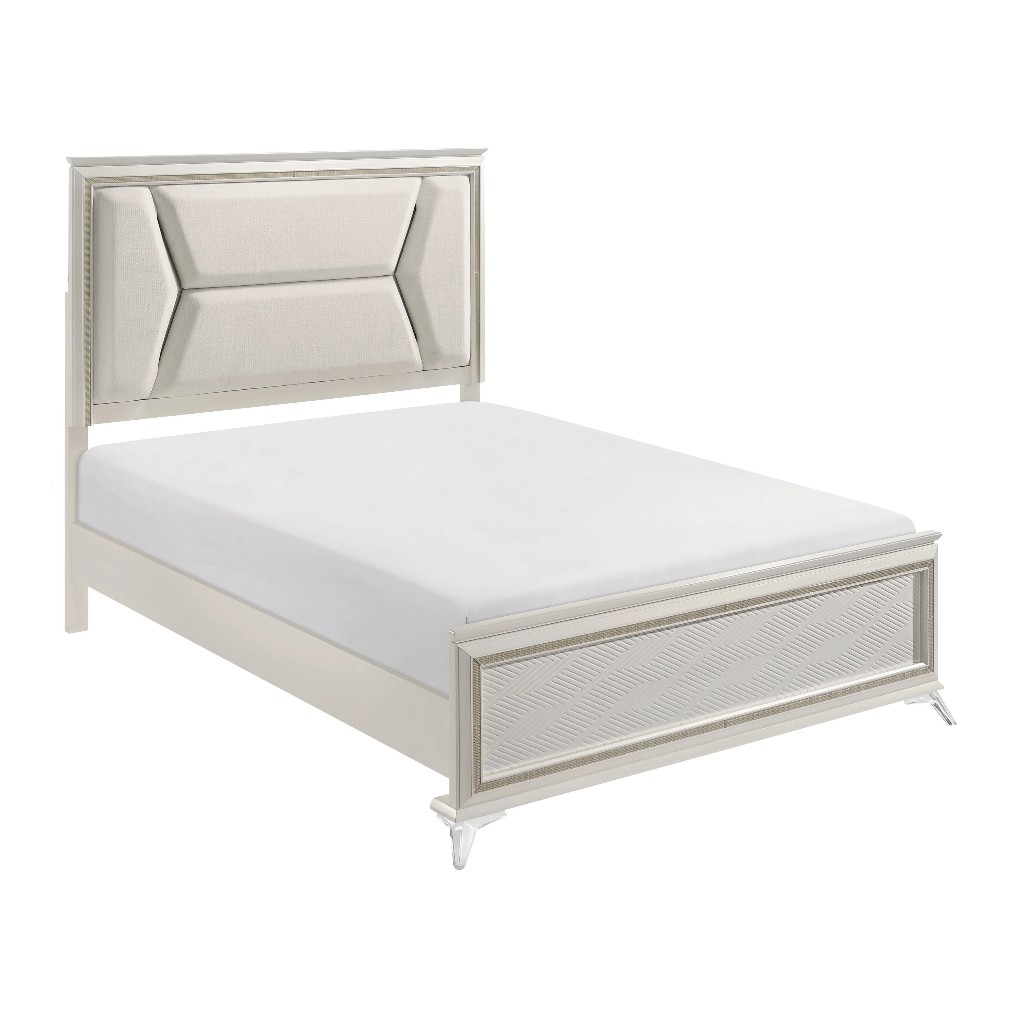 Audra White King Panel Bed