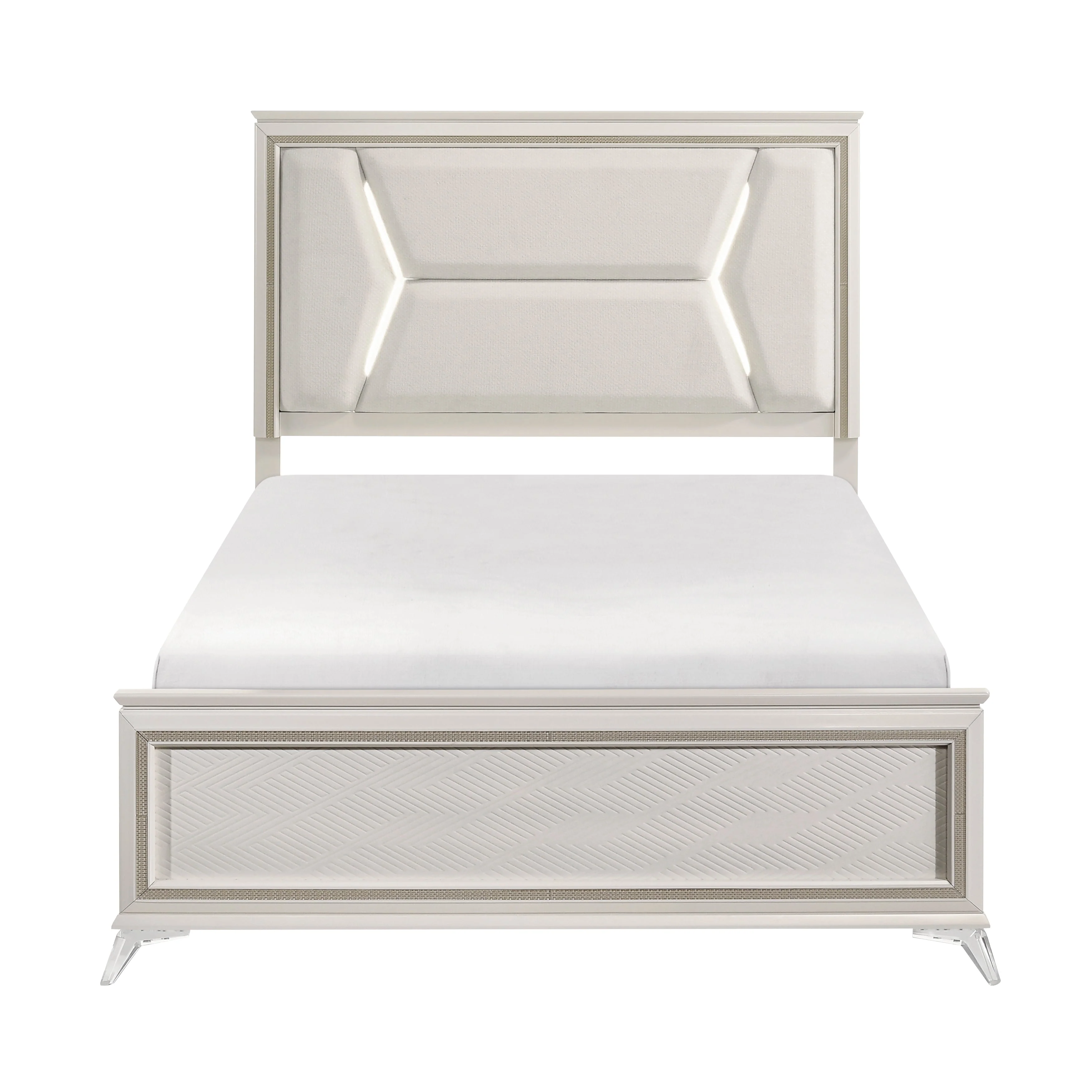 Audra White King Panel Bed - Image 4