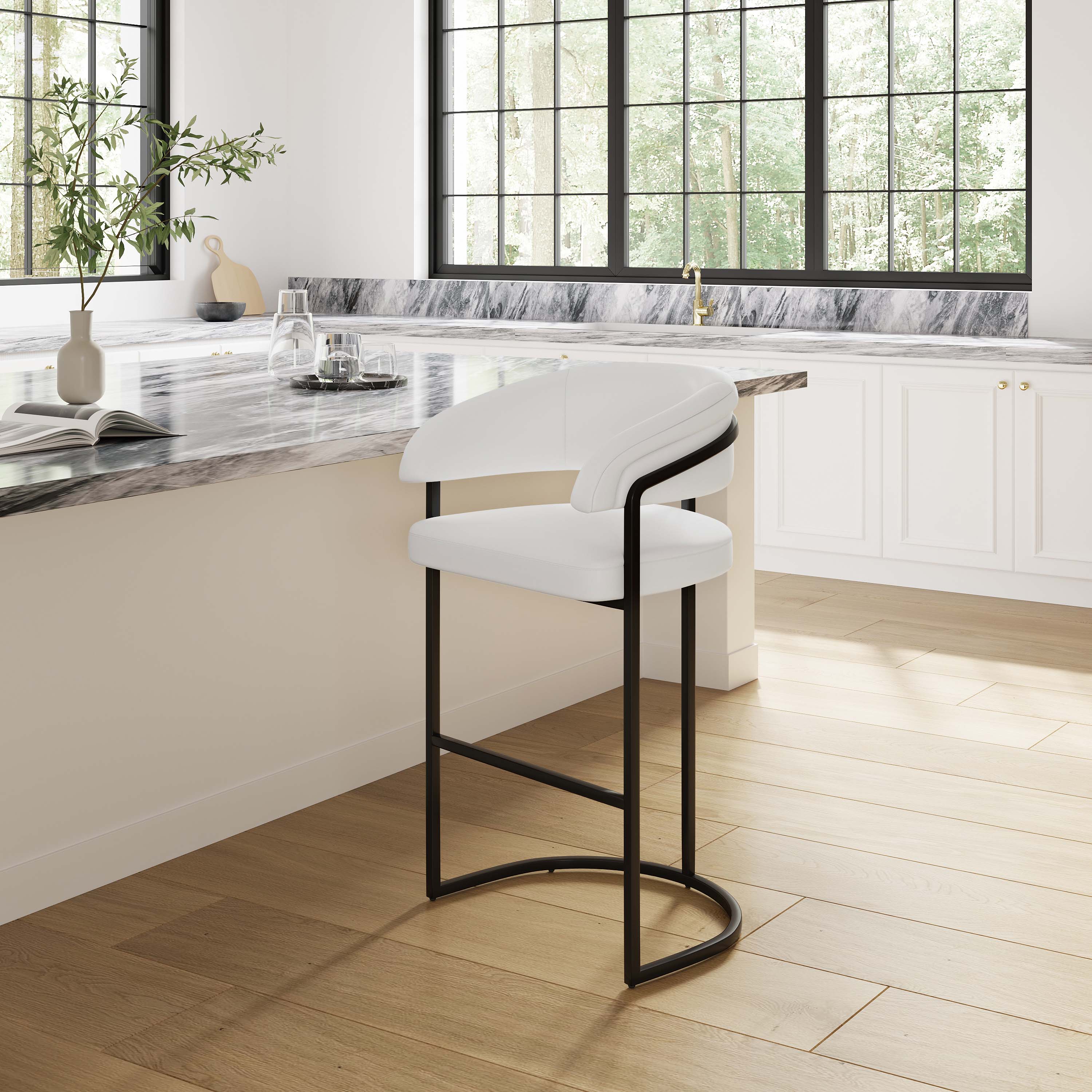 Augusta Barstool in White - Image 2