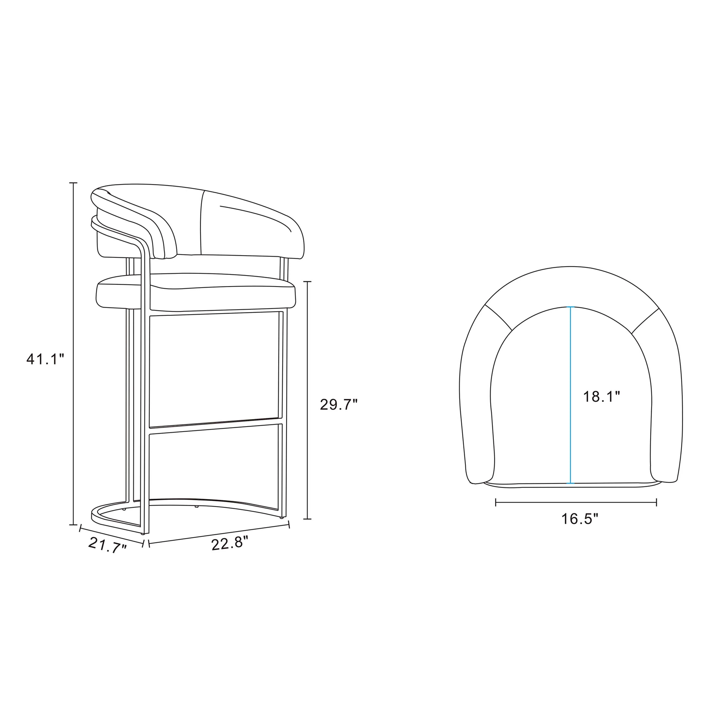 Augusta Barstool in White (set of 2) - Image 3
