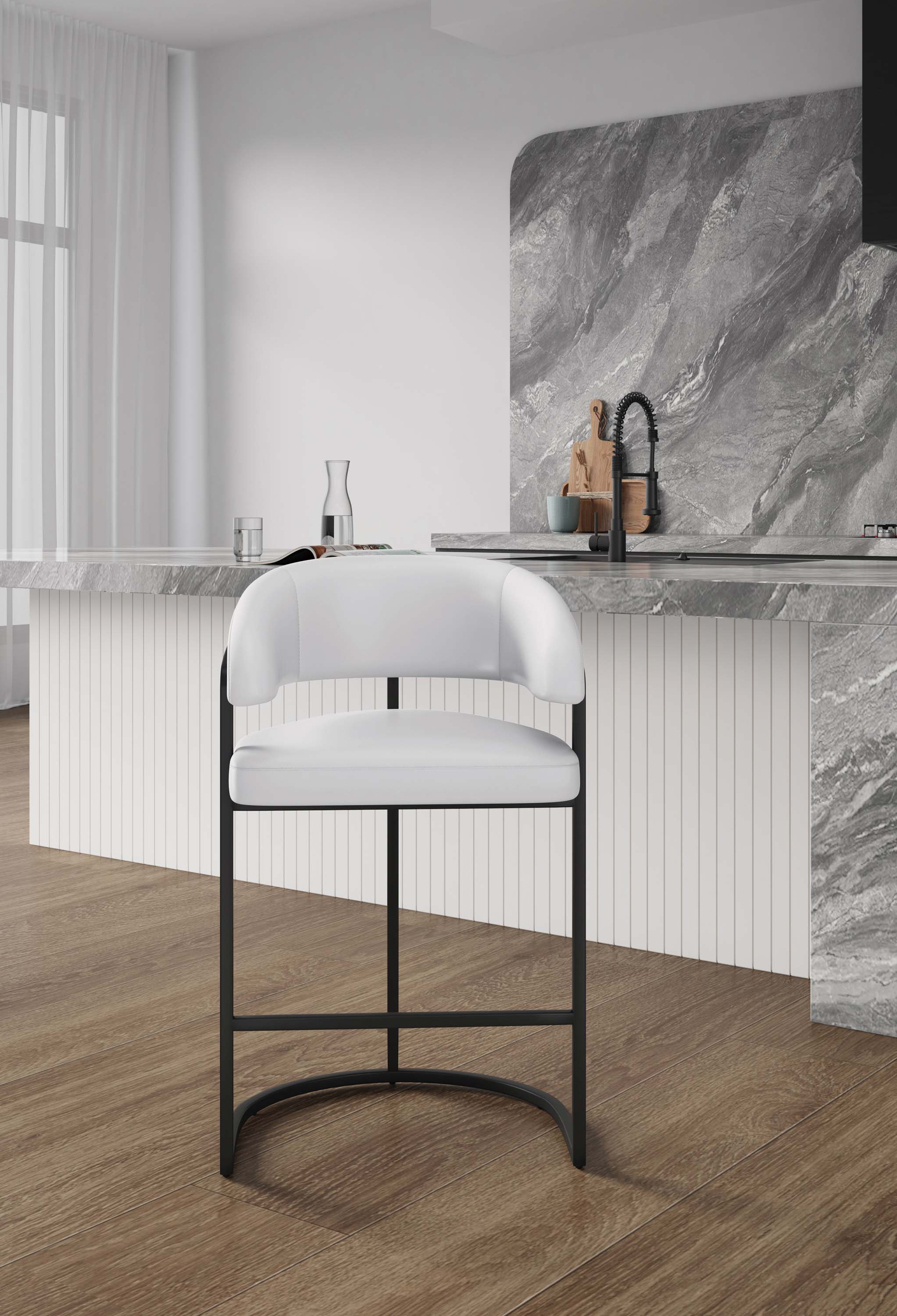 Augusta Counter Stool in White - Image 2