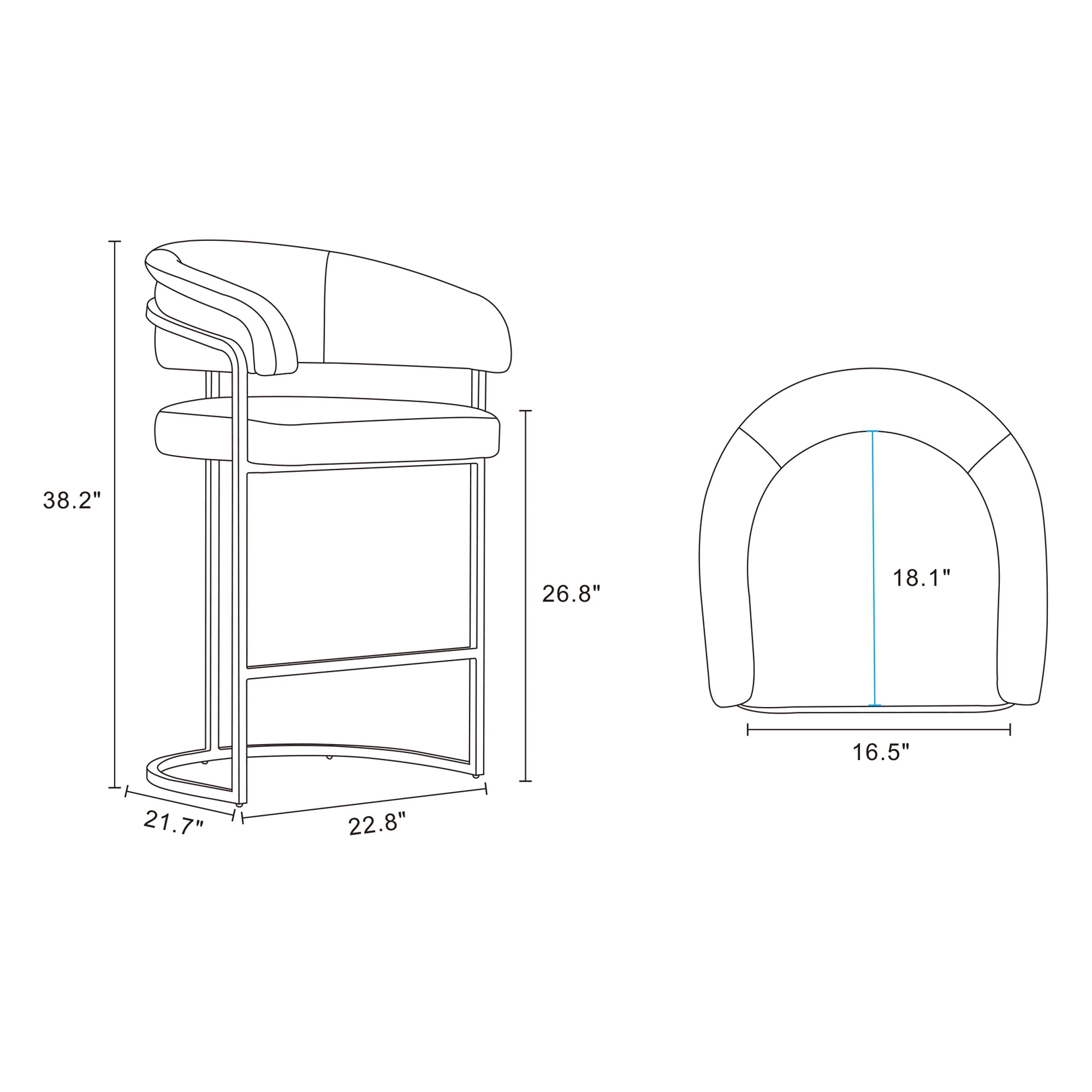 Augusta Counter Stool in White - Image 3