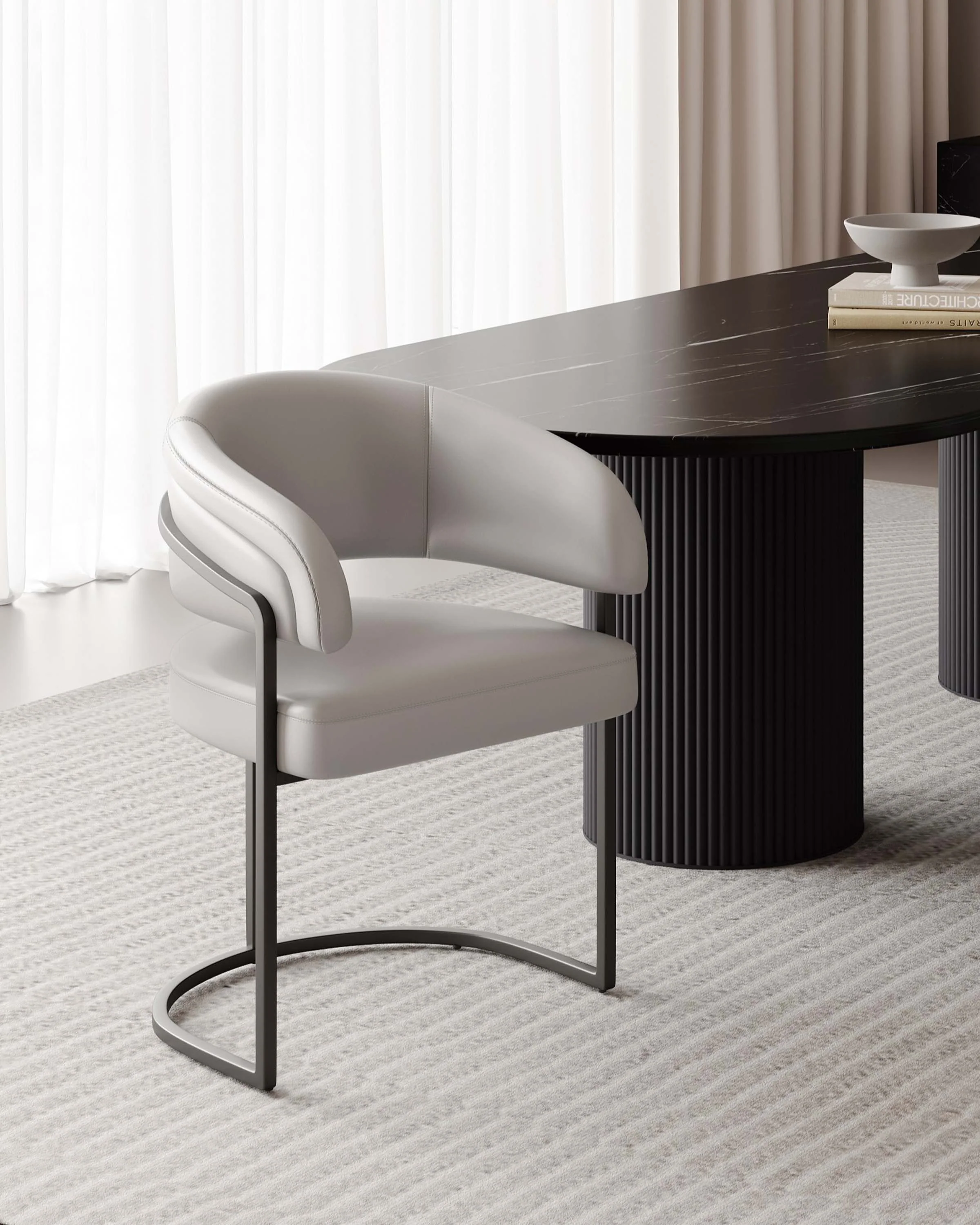 Augusta Dining Chair in Light Grey - Image 2
