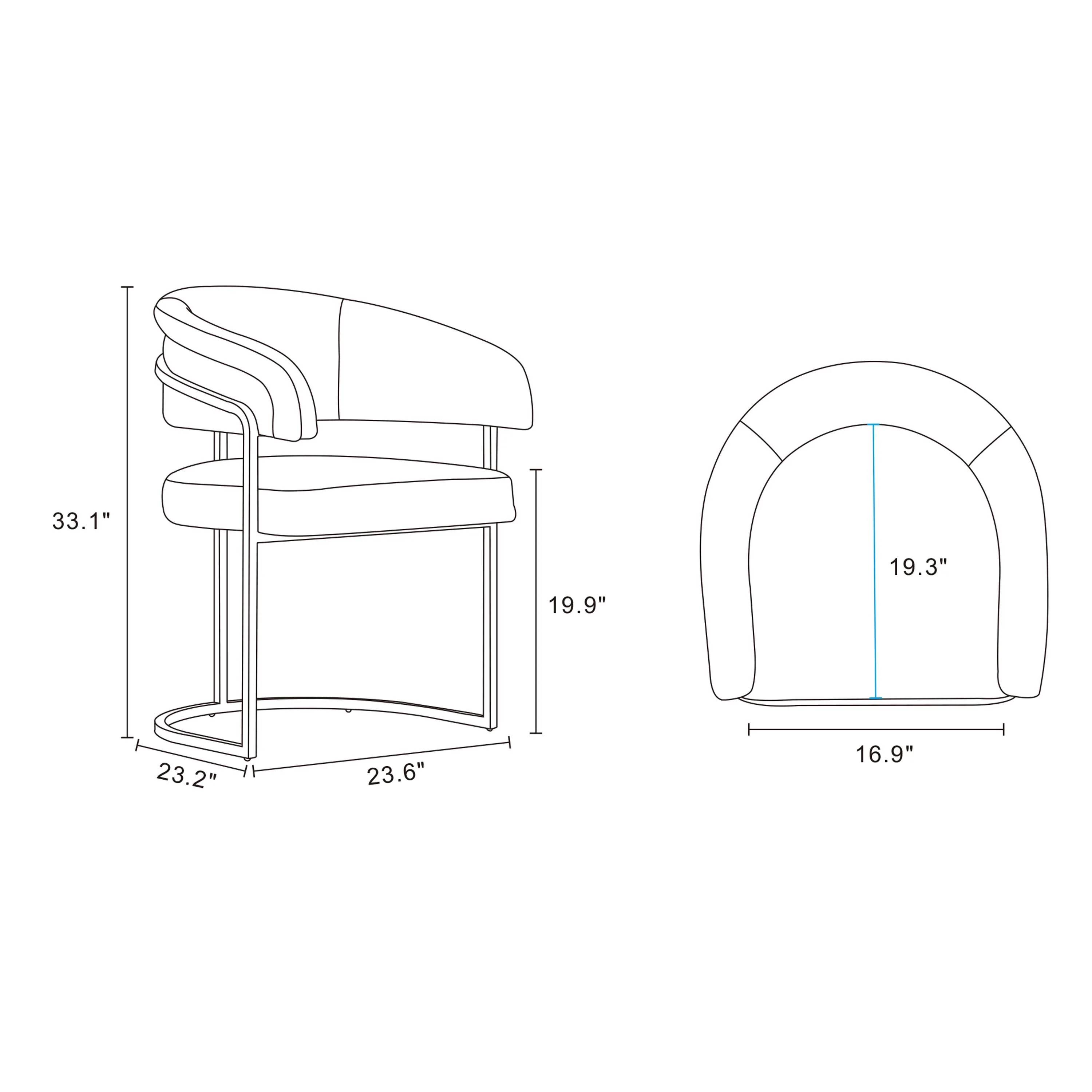 Augusta Dining Chair in Light Grey - Image 3