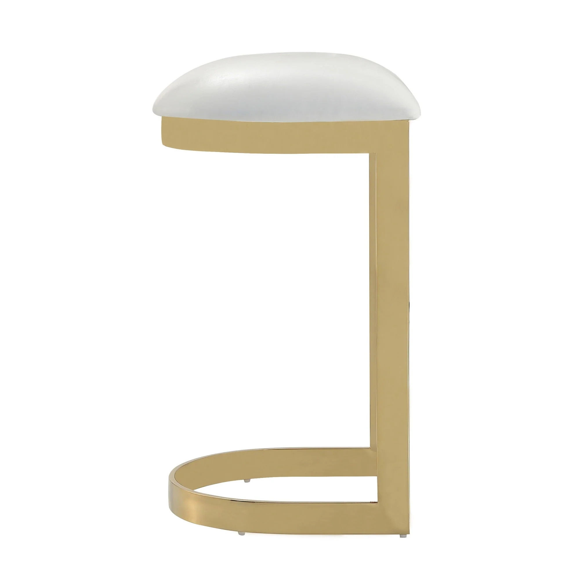 Aura Bar Stool in White and Polished Brass (set of 2) - Image 6