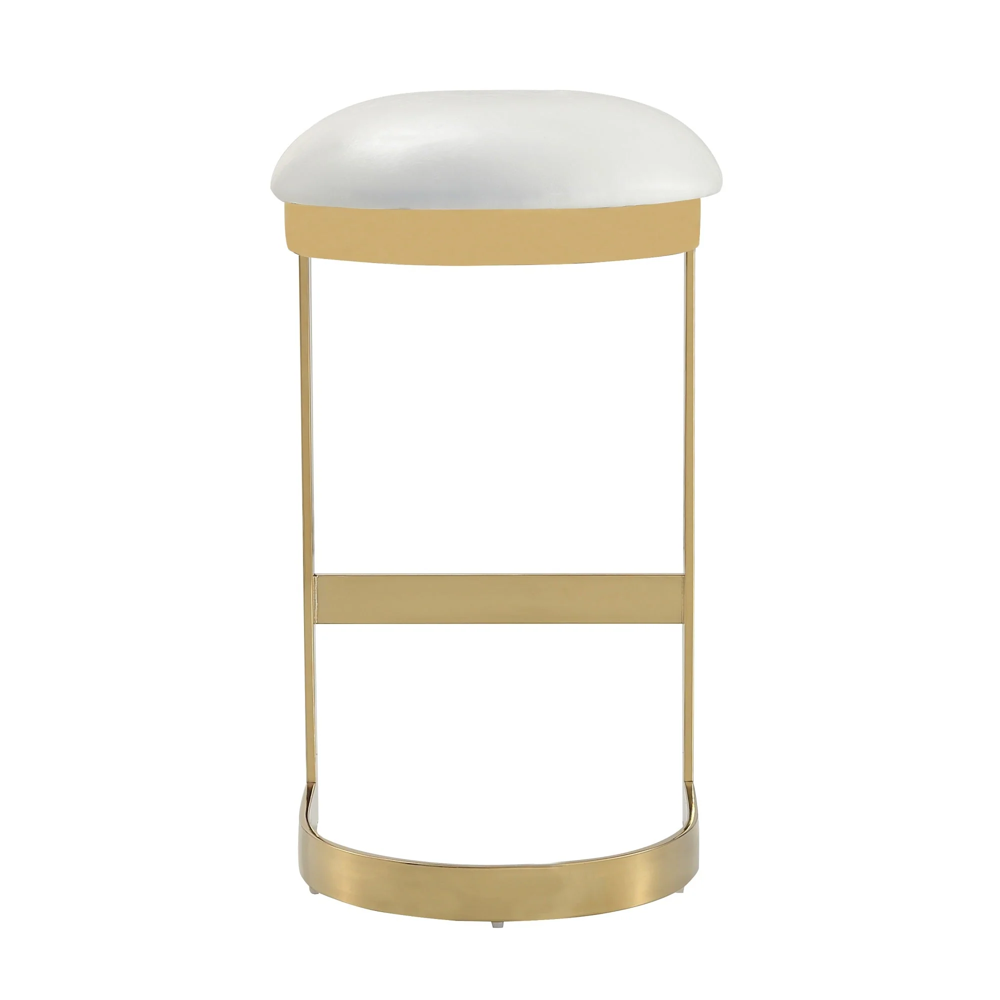 Aura Bar Stool in White and Polished Brass (set of 2) - Image 8