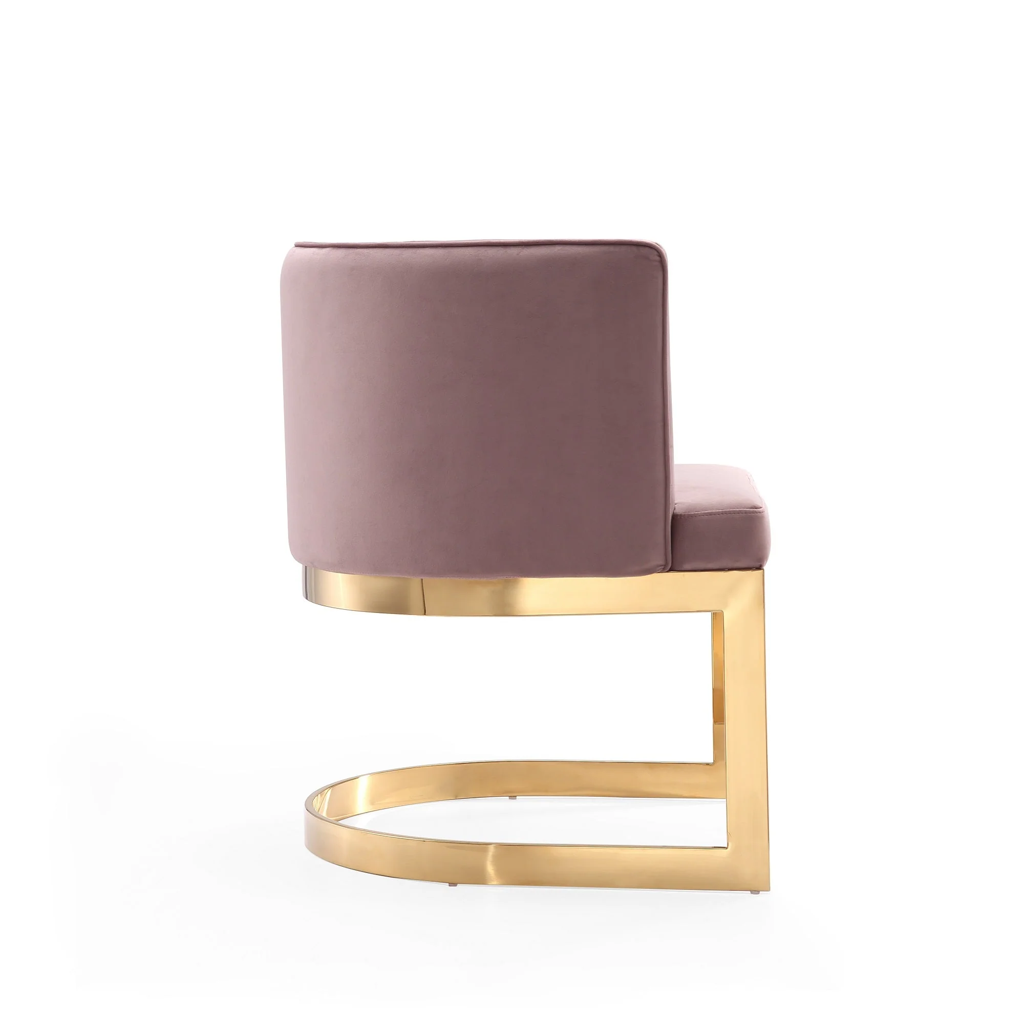 Aura Dining Chair in Blush and Polished Brass - Image 5