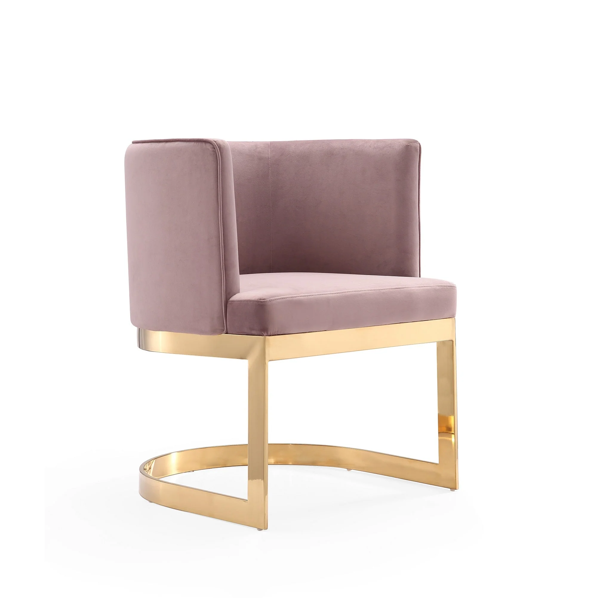 Aura Dining Chair in Blush and Polished Brass (set of 2) - Image 4