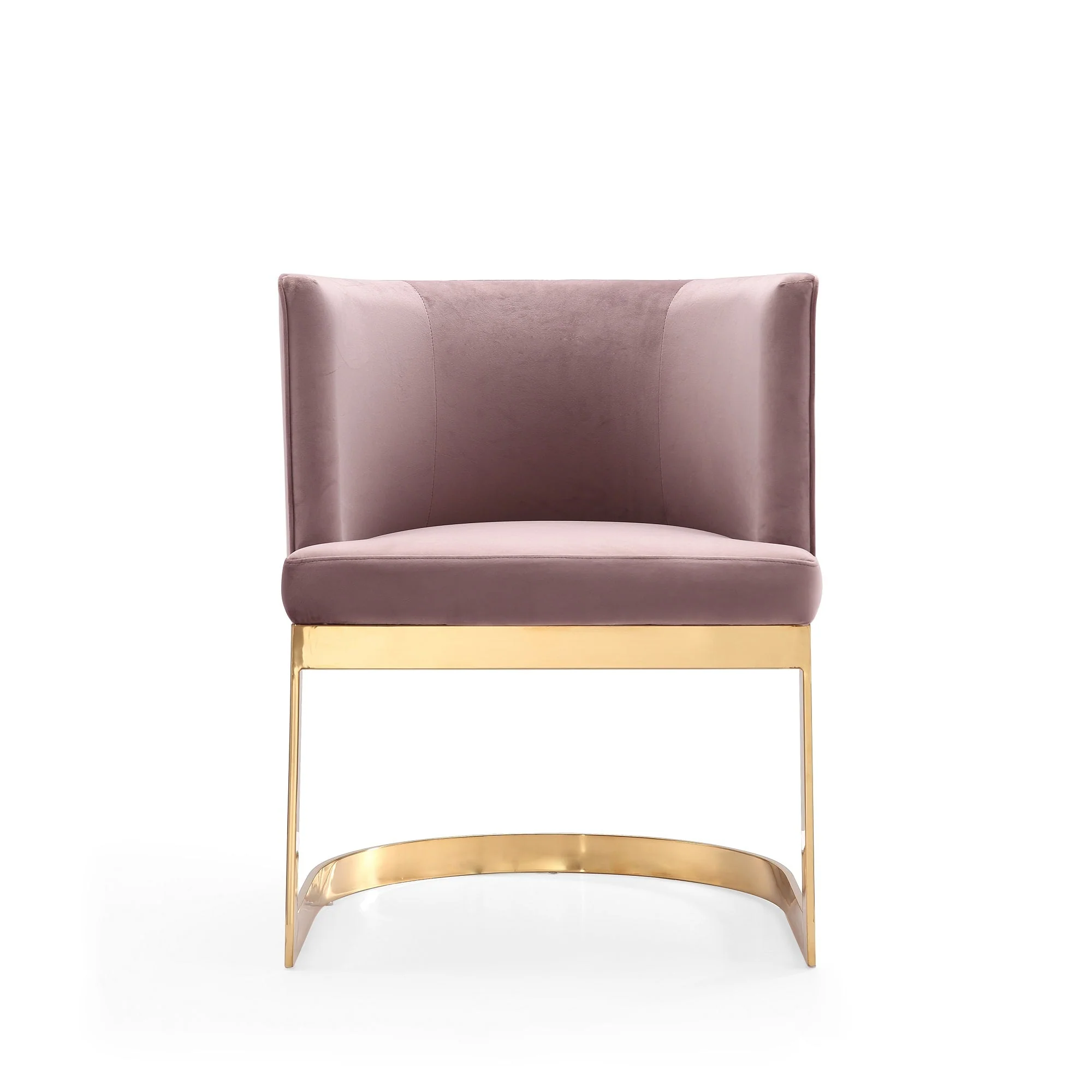 Aura Dining Chair in Blush and Polished Brass (set of 2) - Image 5