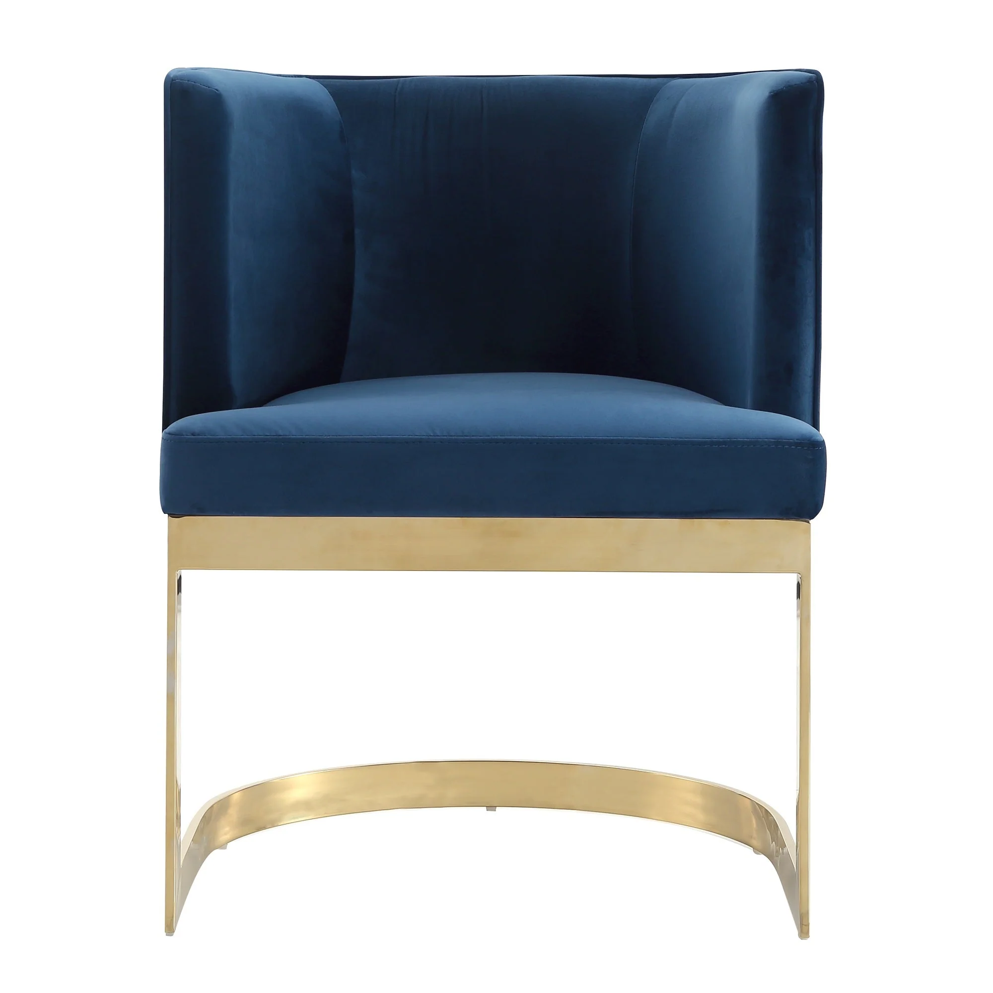 Aura Dining Chair in Royal Blue and Polished Brass - Image 4