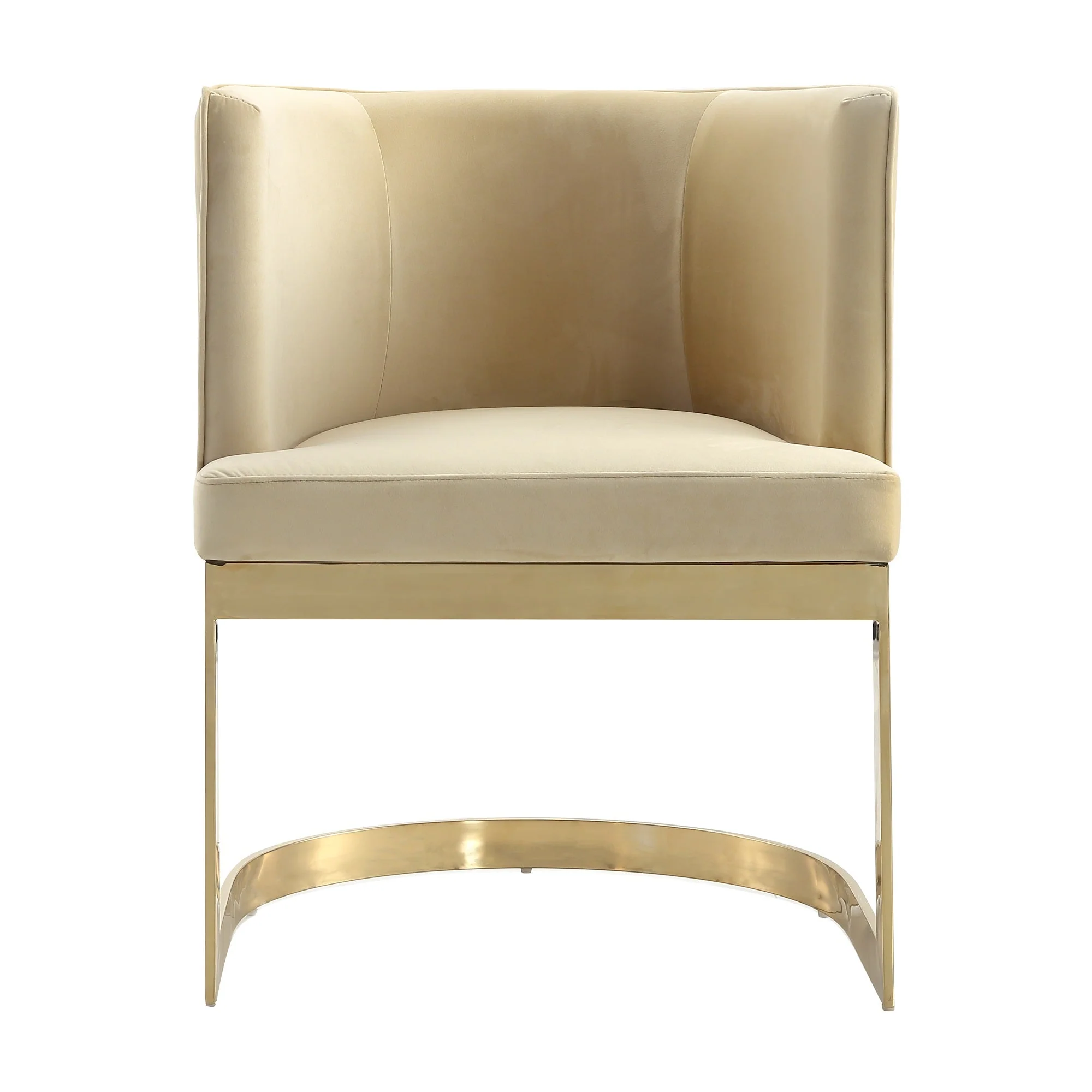 Aura Dining Chair in Sand and Polished Brass - Image 4