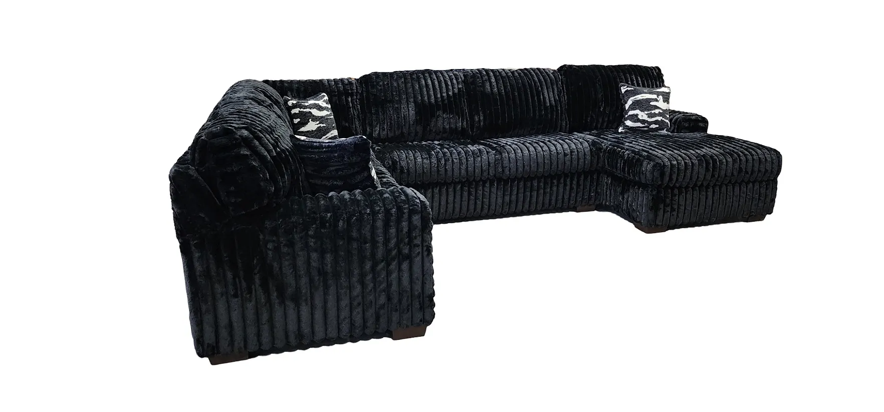 Austin Black 3-Piece Right Arm Facing (RAF) Sectional - Image 2