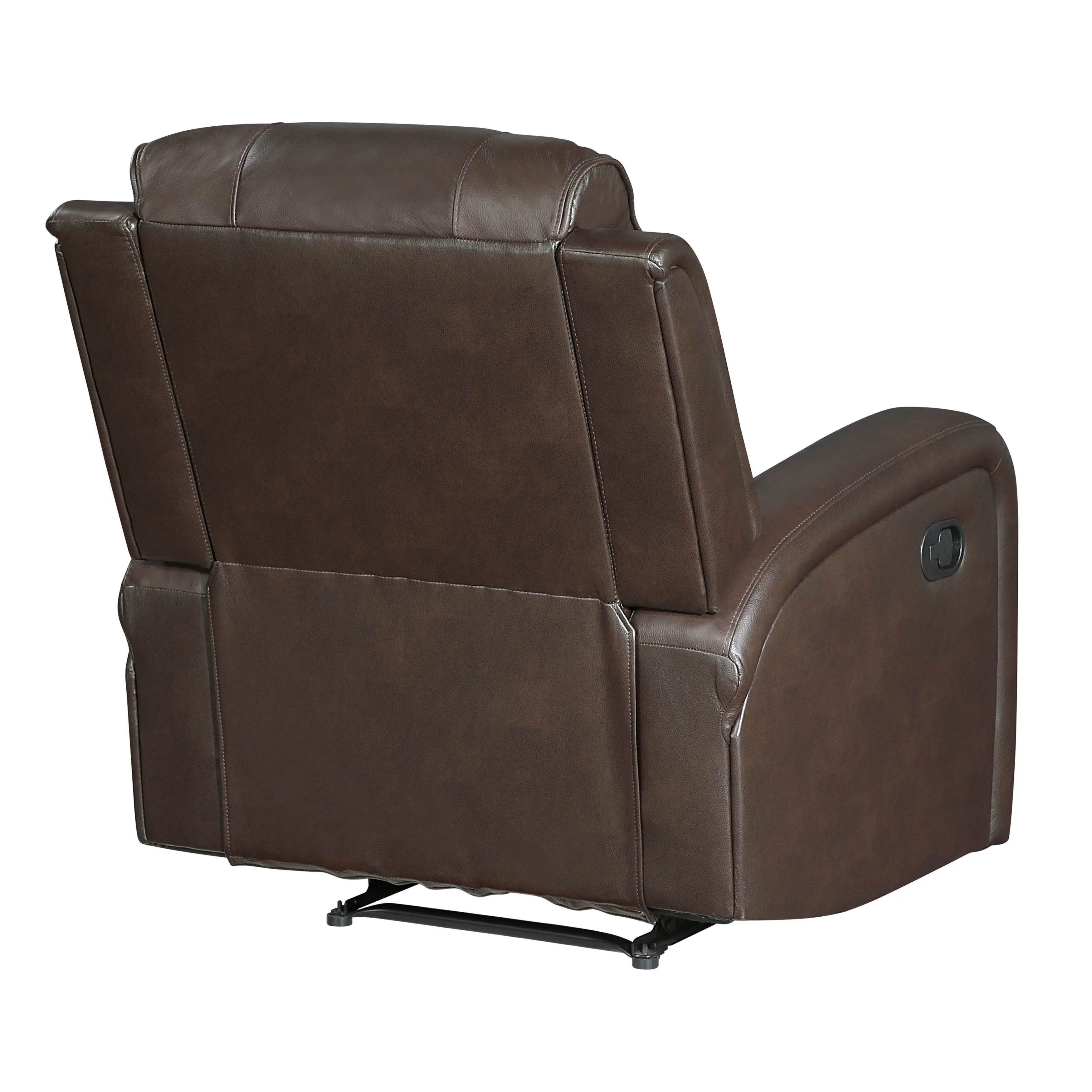 Austin Brown Genuine Leather Reclining Chair - Image 3