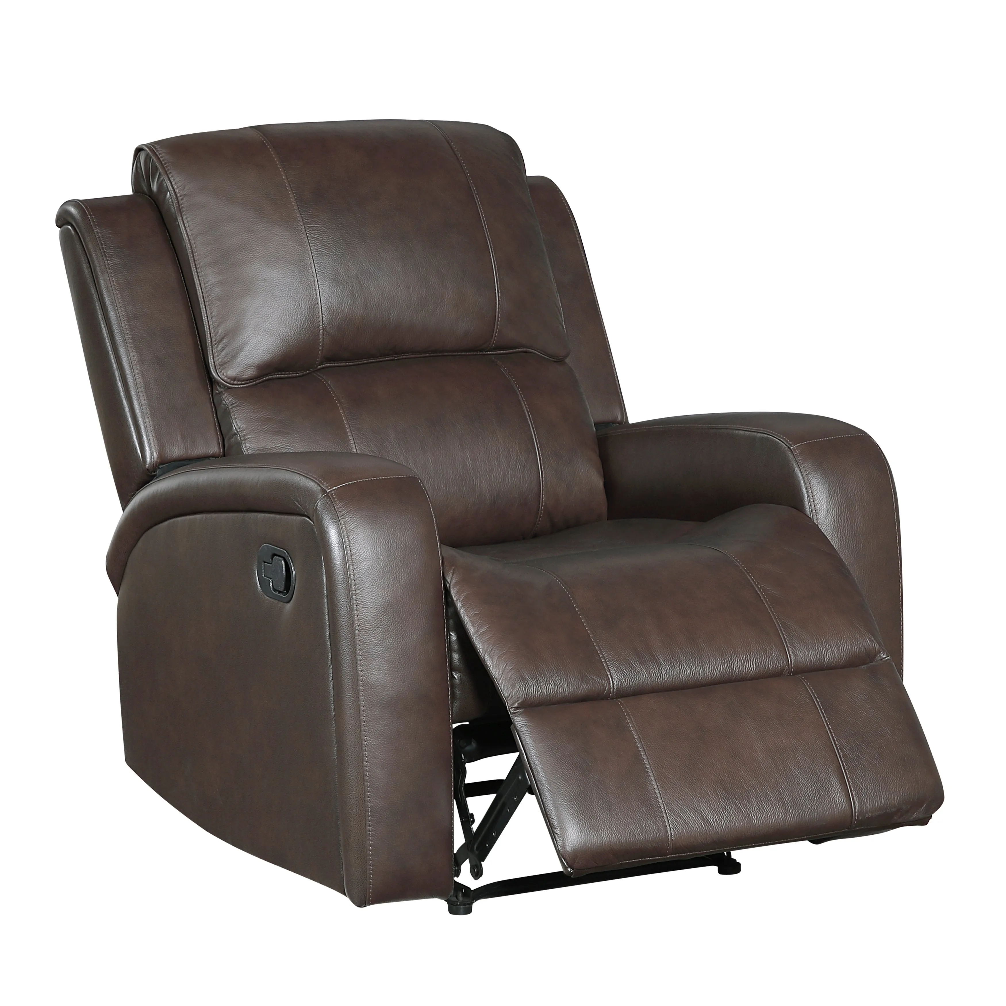 Austin Brown Genuine Leather Reclining Chair - Image 5