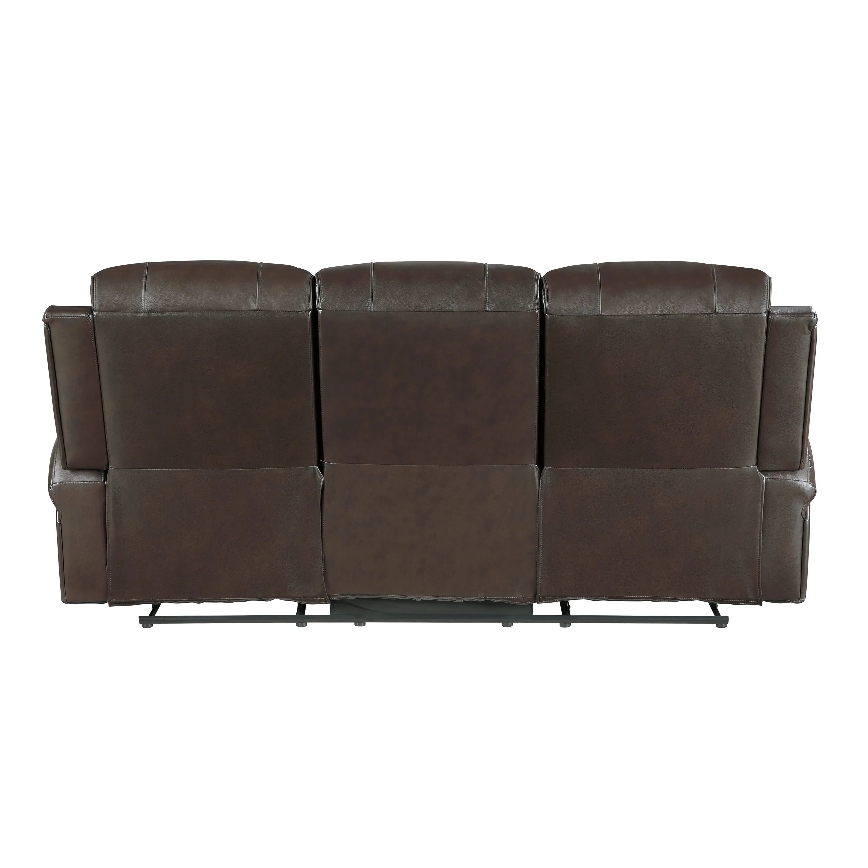 Austin Brown Genuine Leather Reclining Living Room Set - Image 6