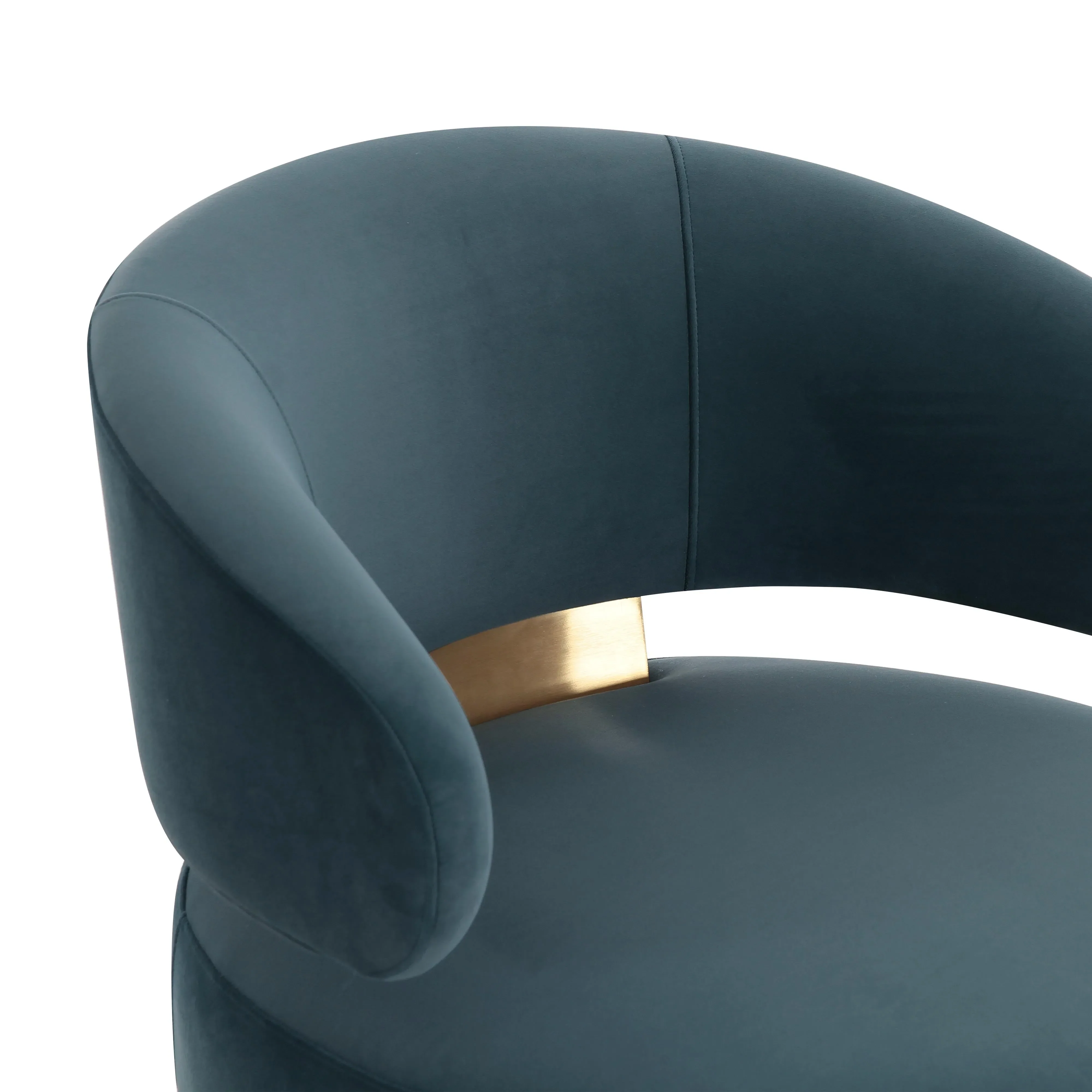 Austin Dark Teal Velvet Swivel Chair - Image 5