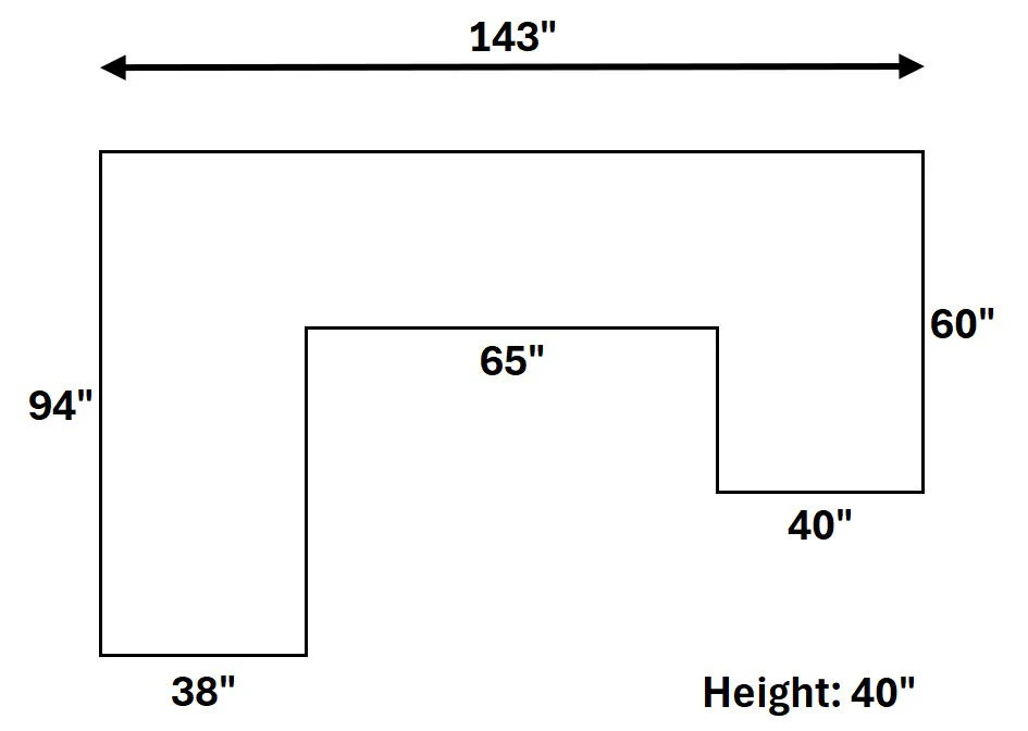 Austin Ivory 3-Piece Right Arm Facing (RAF) Sectional - Image 4