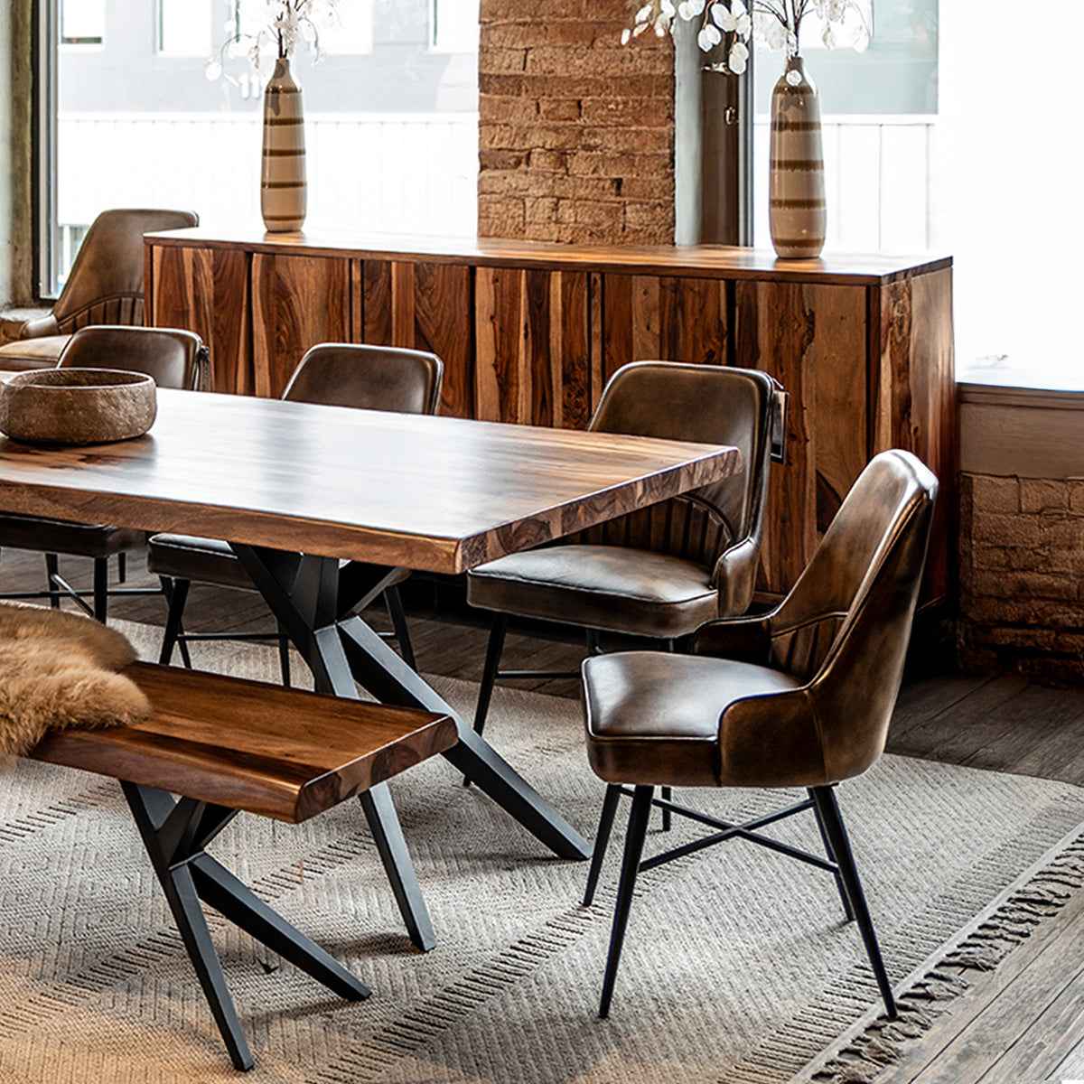 Austin Loft 72" Dining Table in Natural Sheesham - Image 11