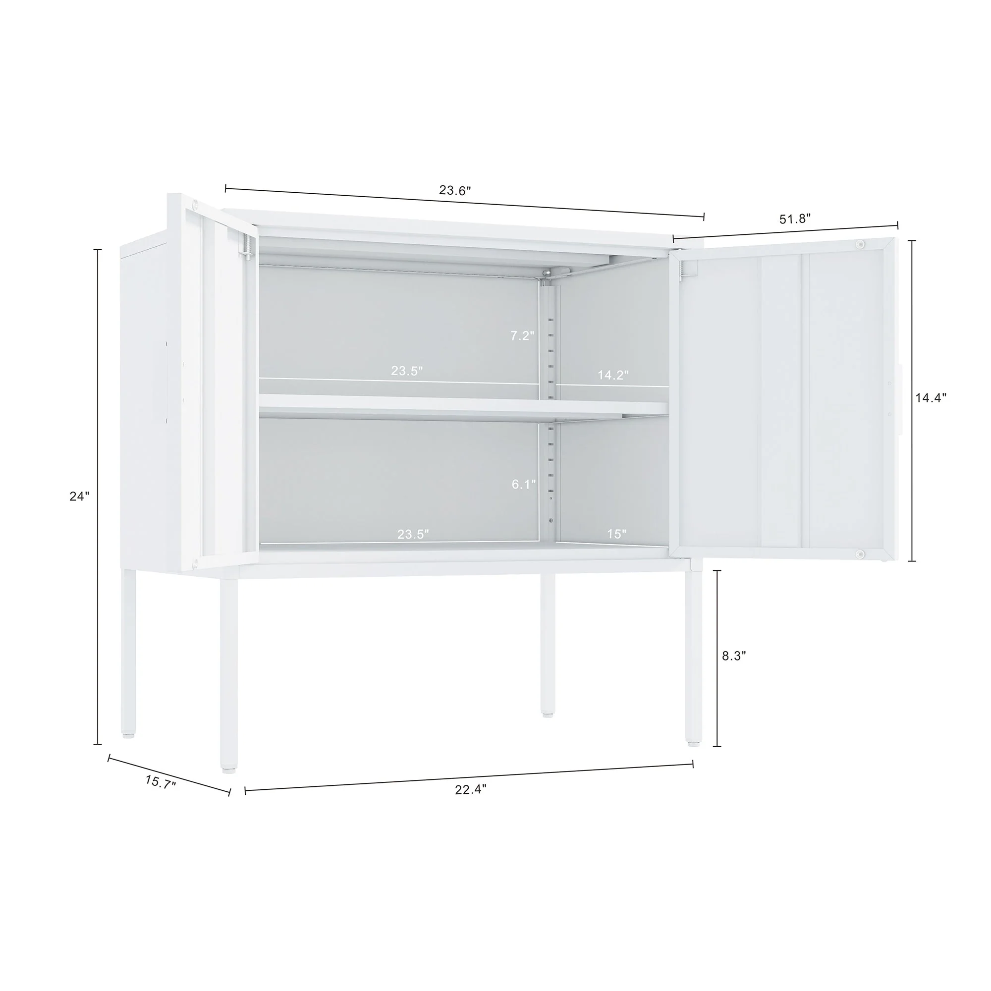 Ava 23.6" Accent Cabinet in White - Image 3